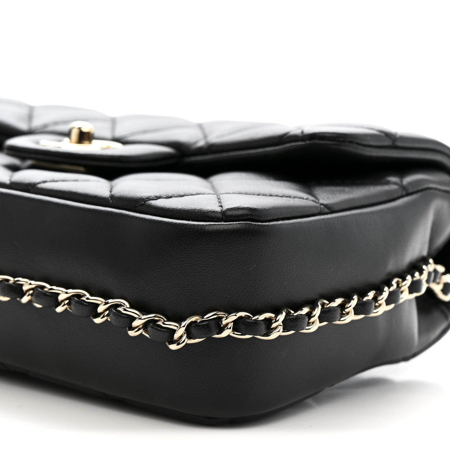 Lambskin Quilted Small My Precious Flap Black