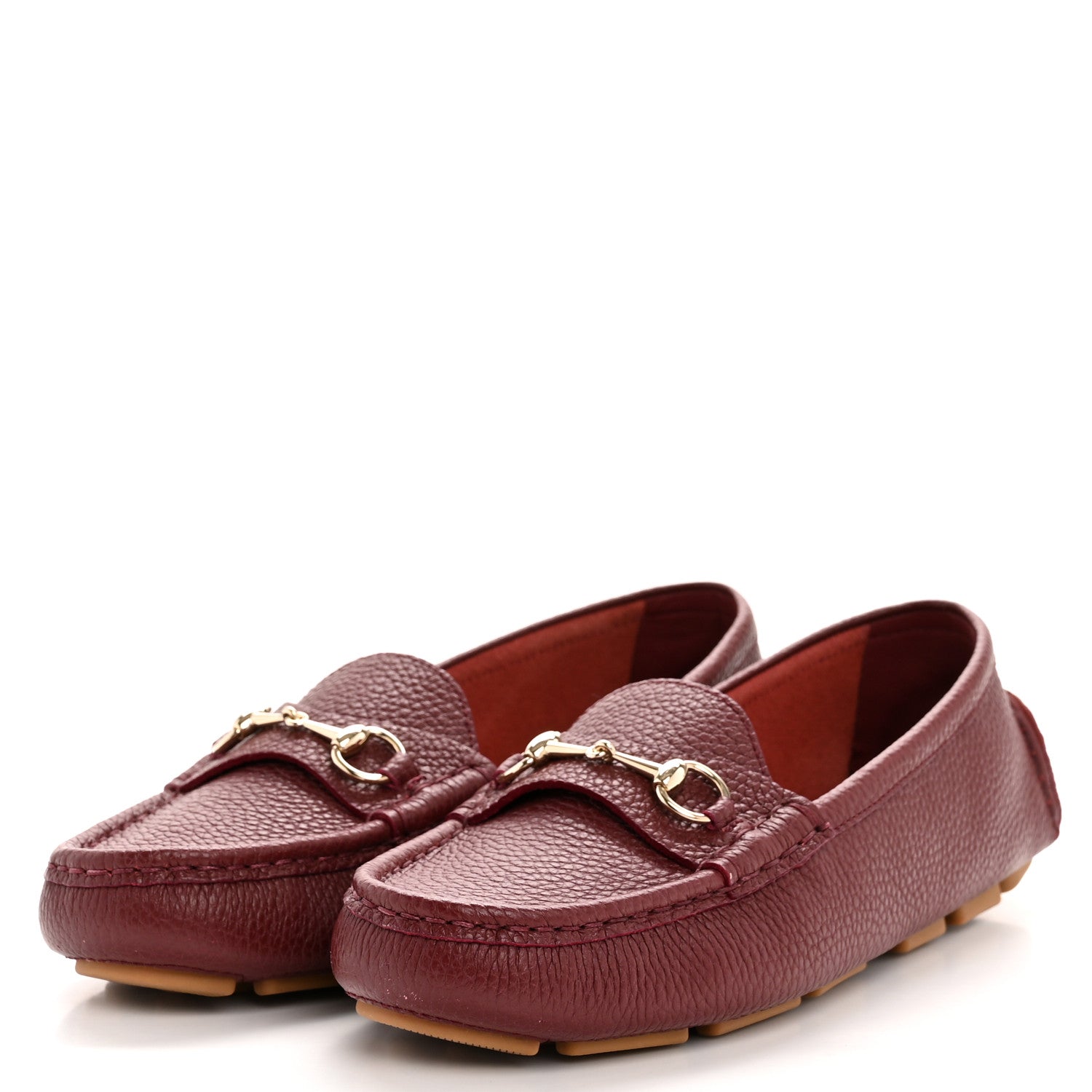 Soft Clove Calfskin Womens Horsebit Driver Loafers 40 Rosso Ancora