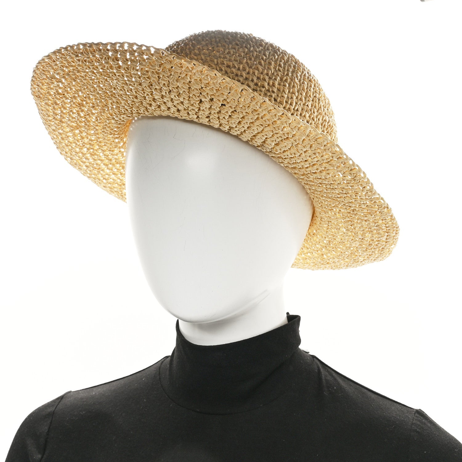 Straw Wide Brim Hat L Beige