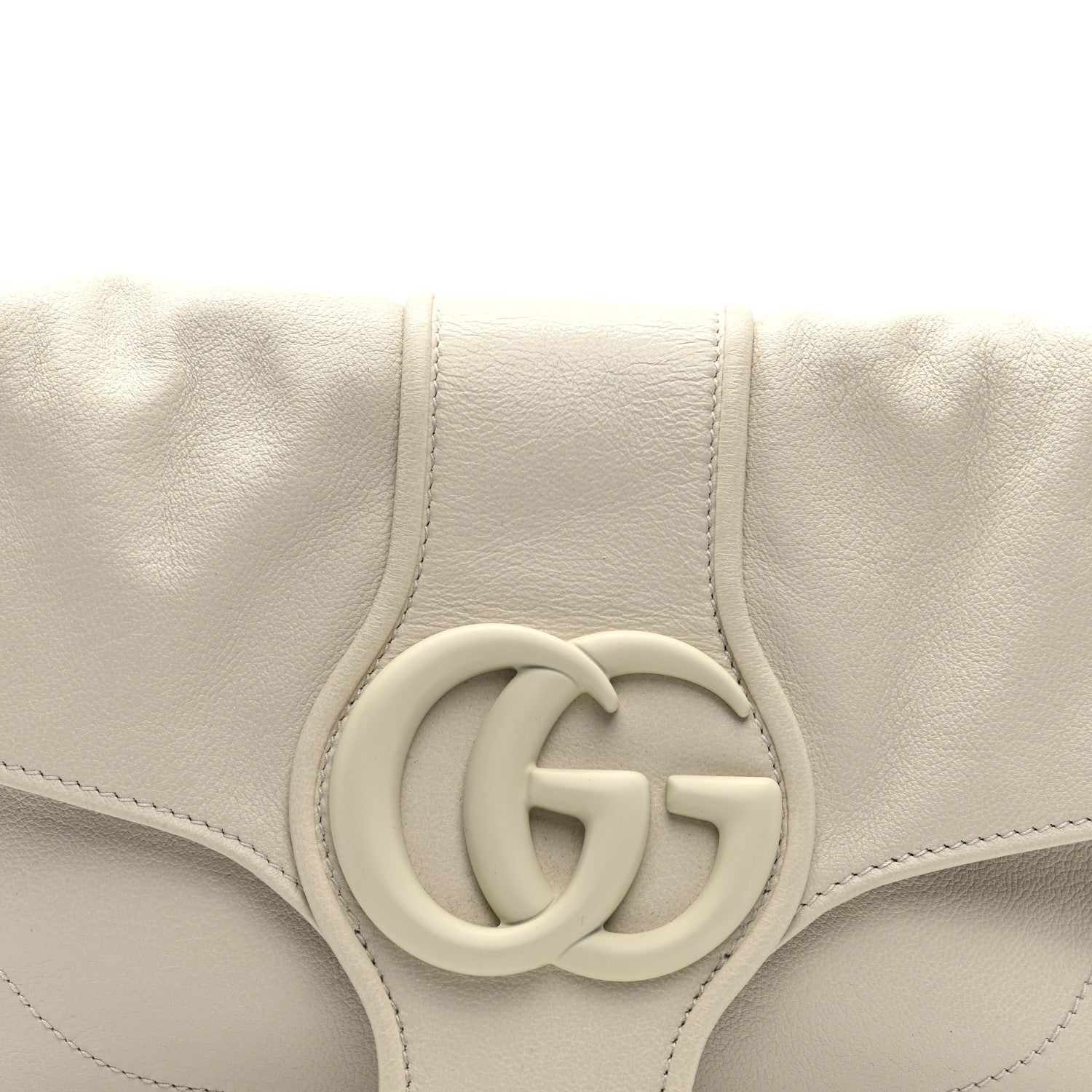 Goatskin Small GG Monochrome Aphrodite Shoulder Bag Mystic White