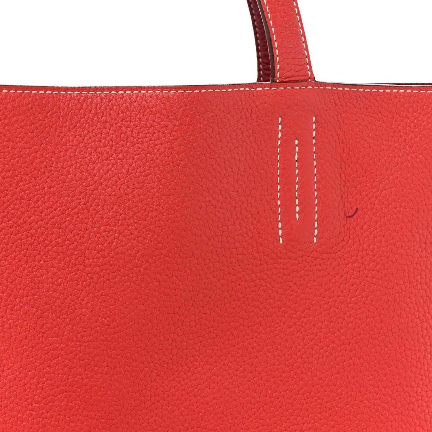 Taurillon Clemence Double Sens 36 Reversible Tote Rubis Bougainvillea