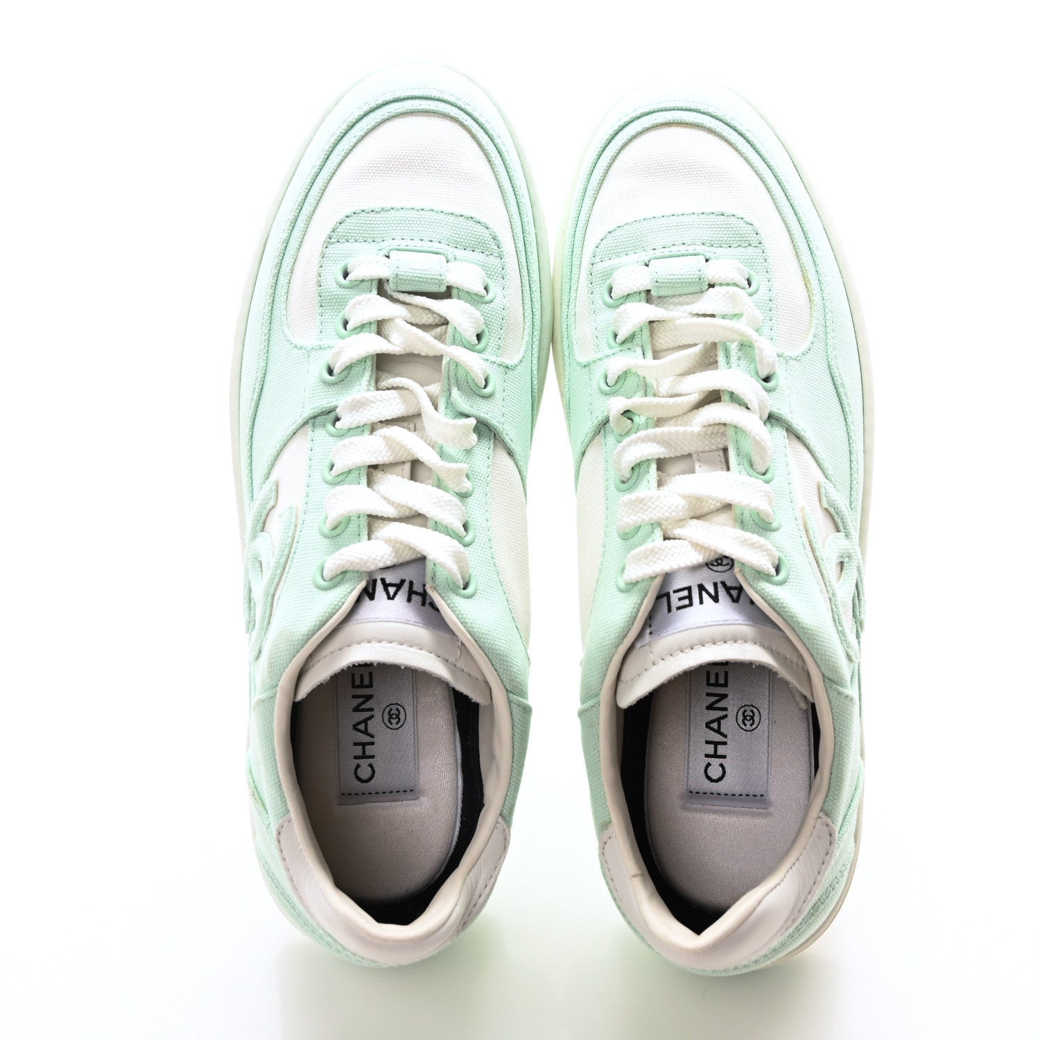 Cotton Sneakers 39 Light Turquoise White