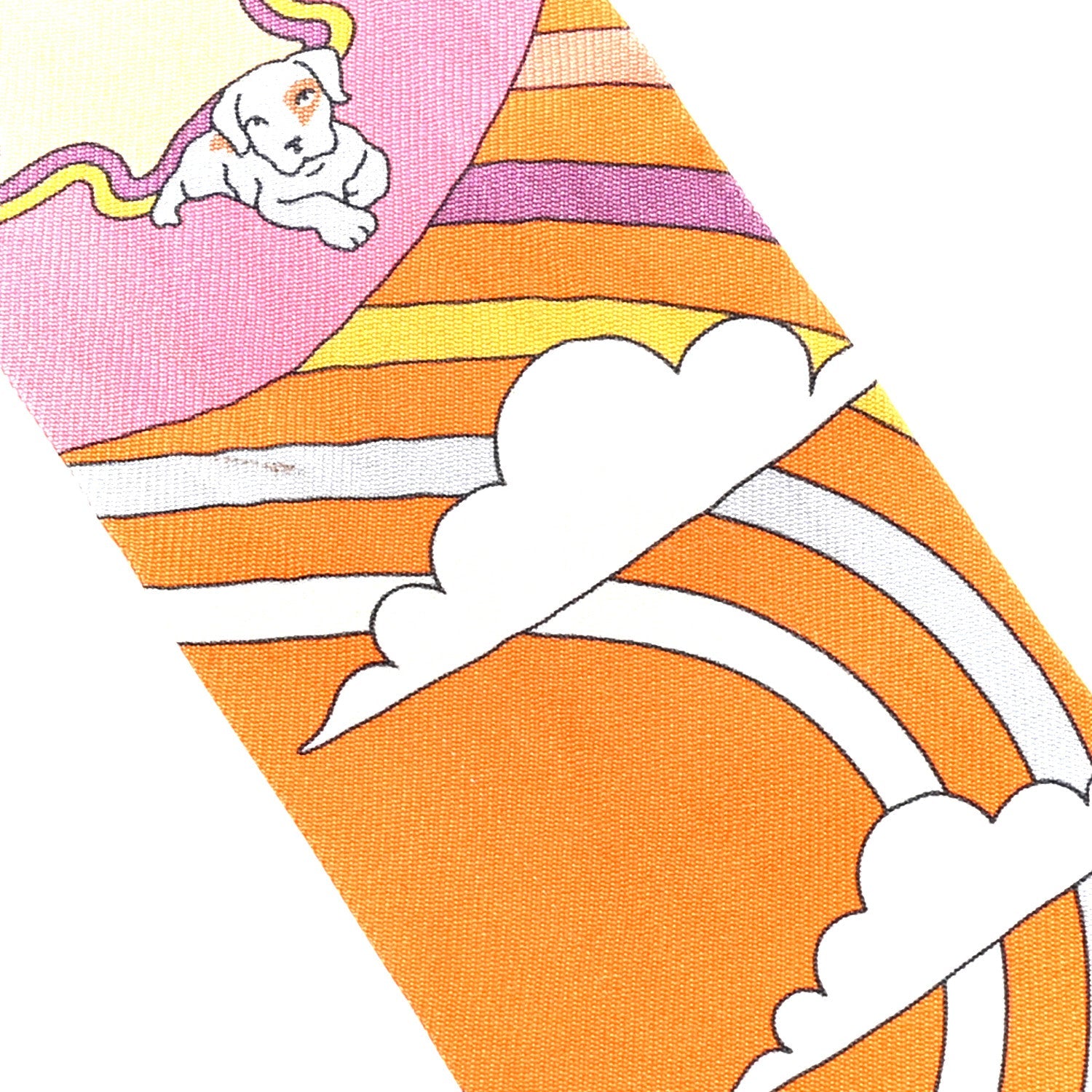 Silk Carres Volants Twilly Orange Rose Malaba