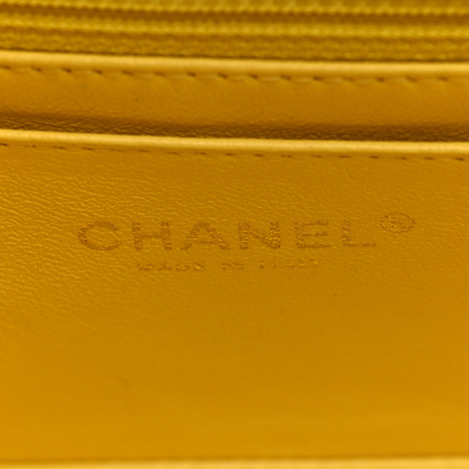 Lambskin Quilted Mini Rectangular Flap Yellow