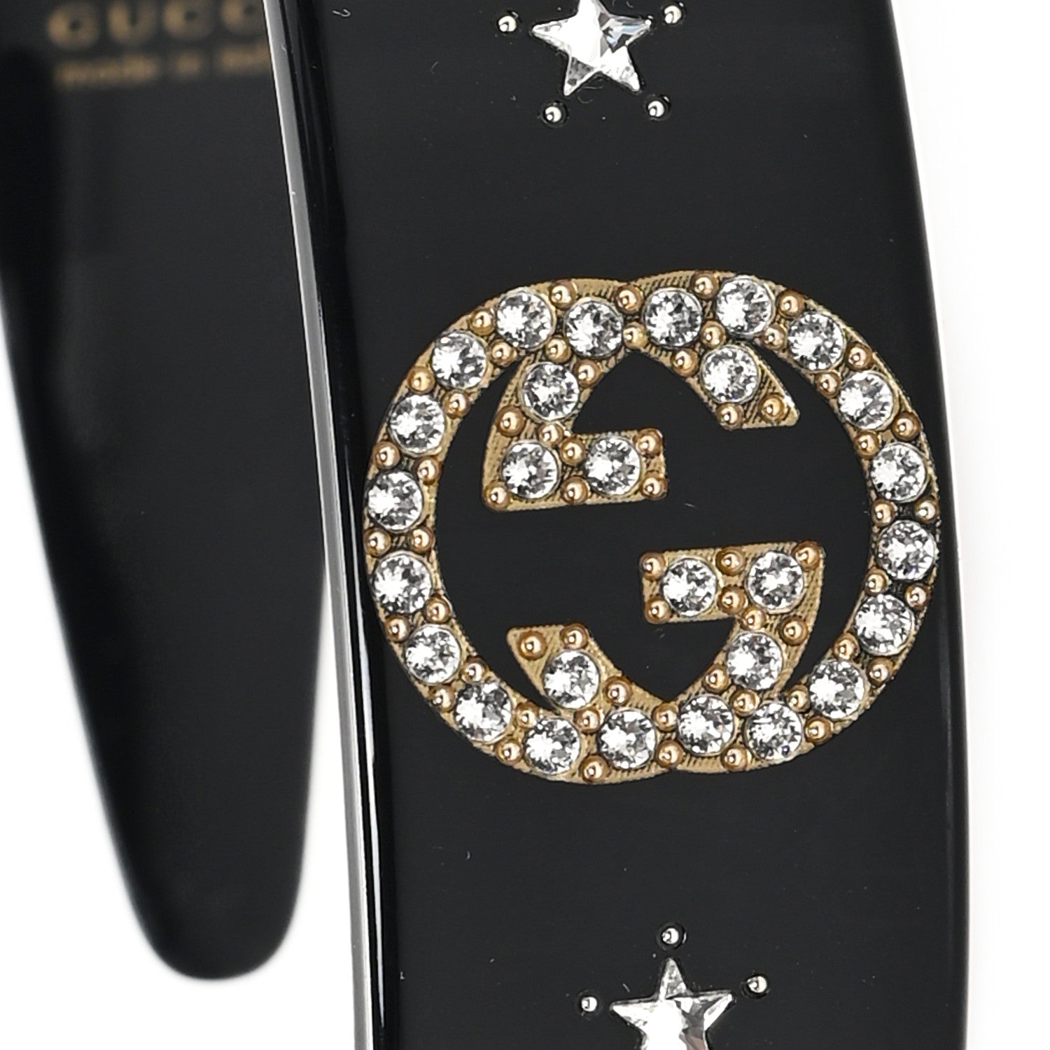 Resin Crystal Interlocking G Headband Black