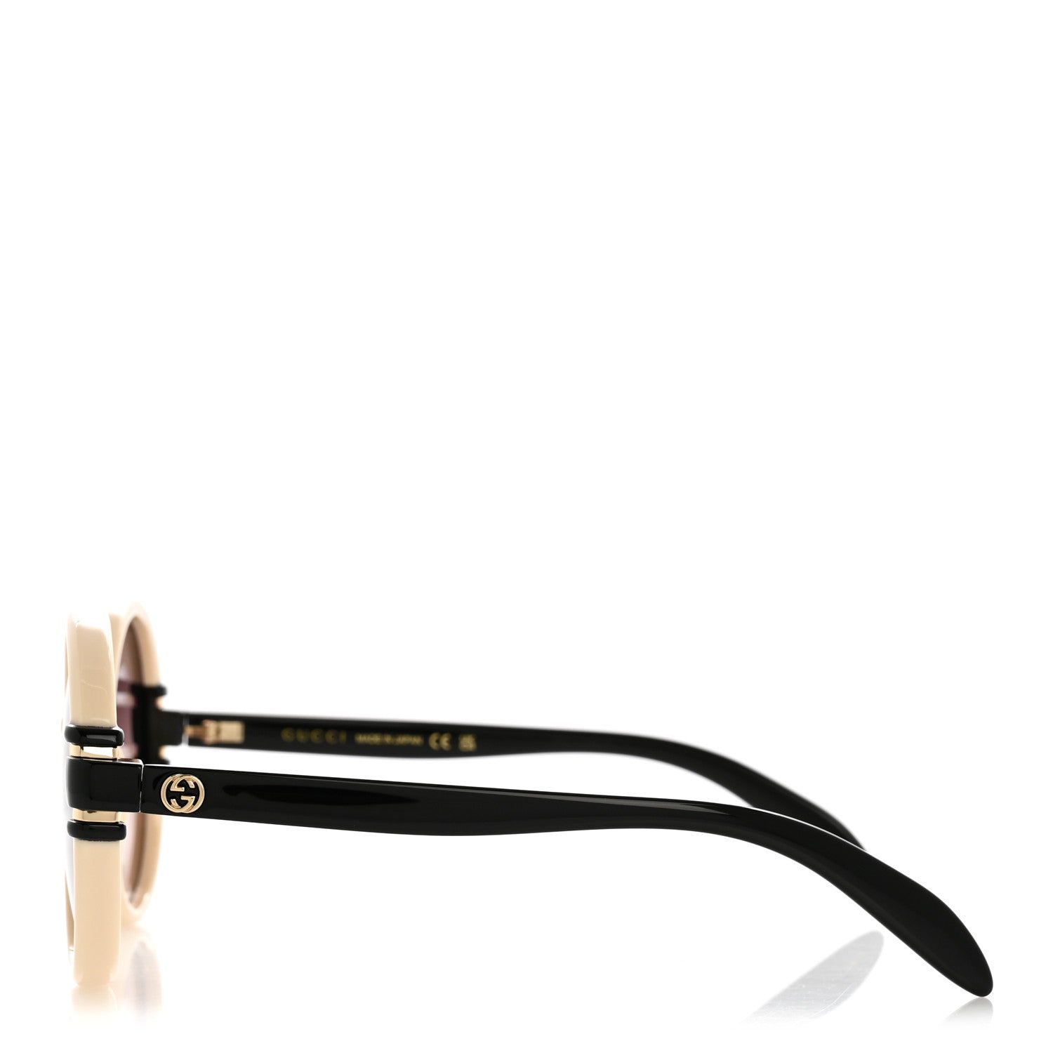 Acetate Round Sunglasses GG1067S White Black