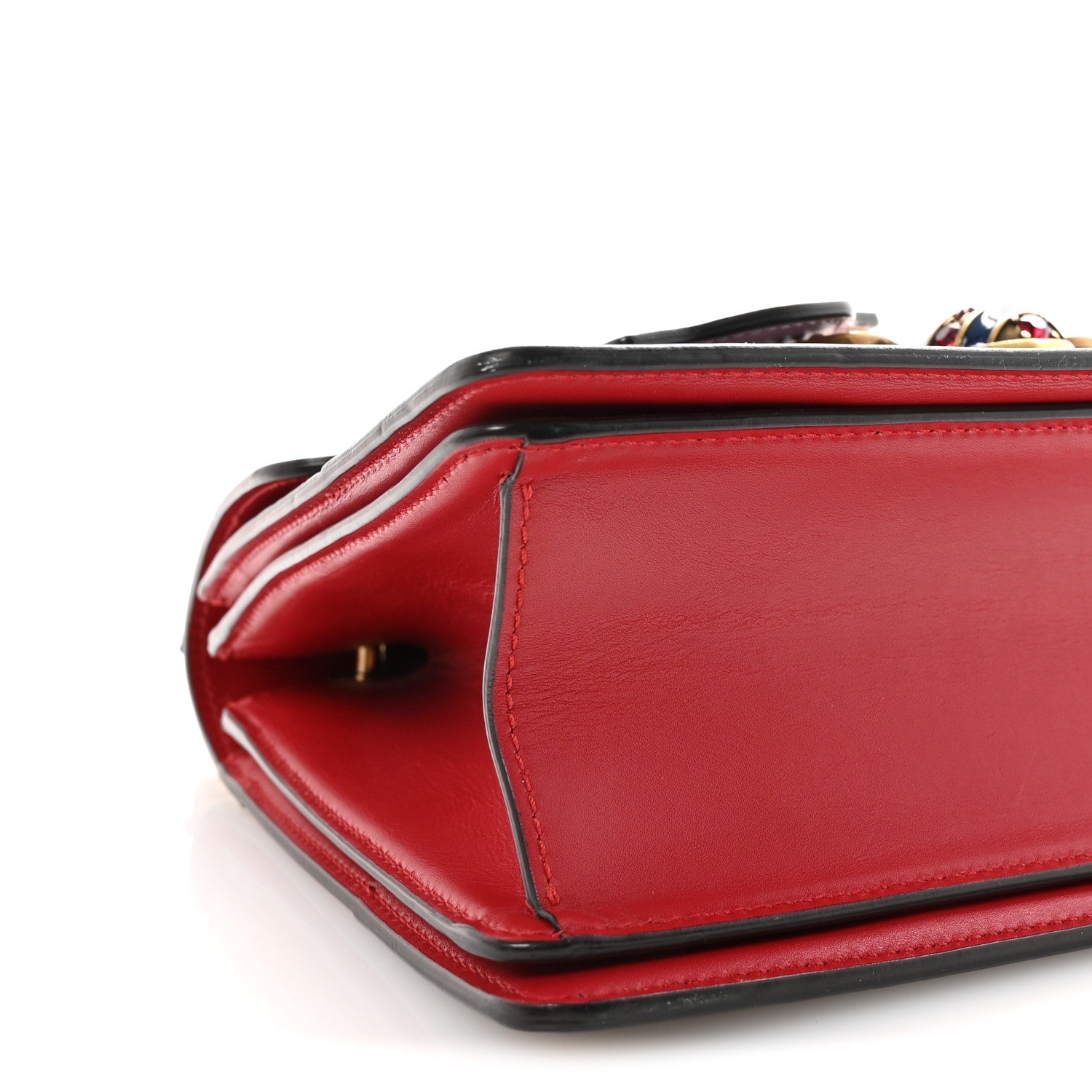 Calfskin Sylvie Web Small Queen Margaret Top Handle Bag Blue Agata Hibiscus Red Mystic White Sugar Pink