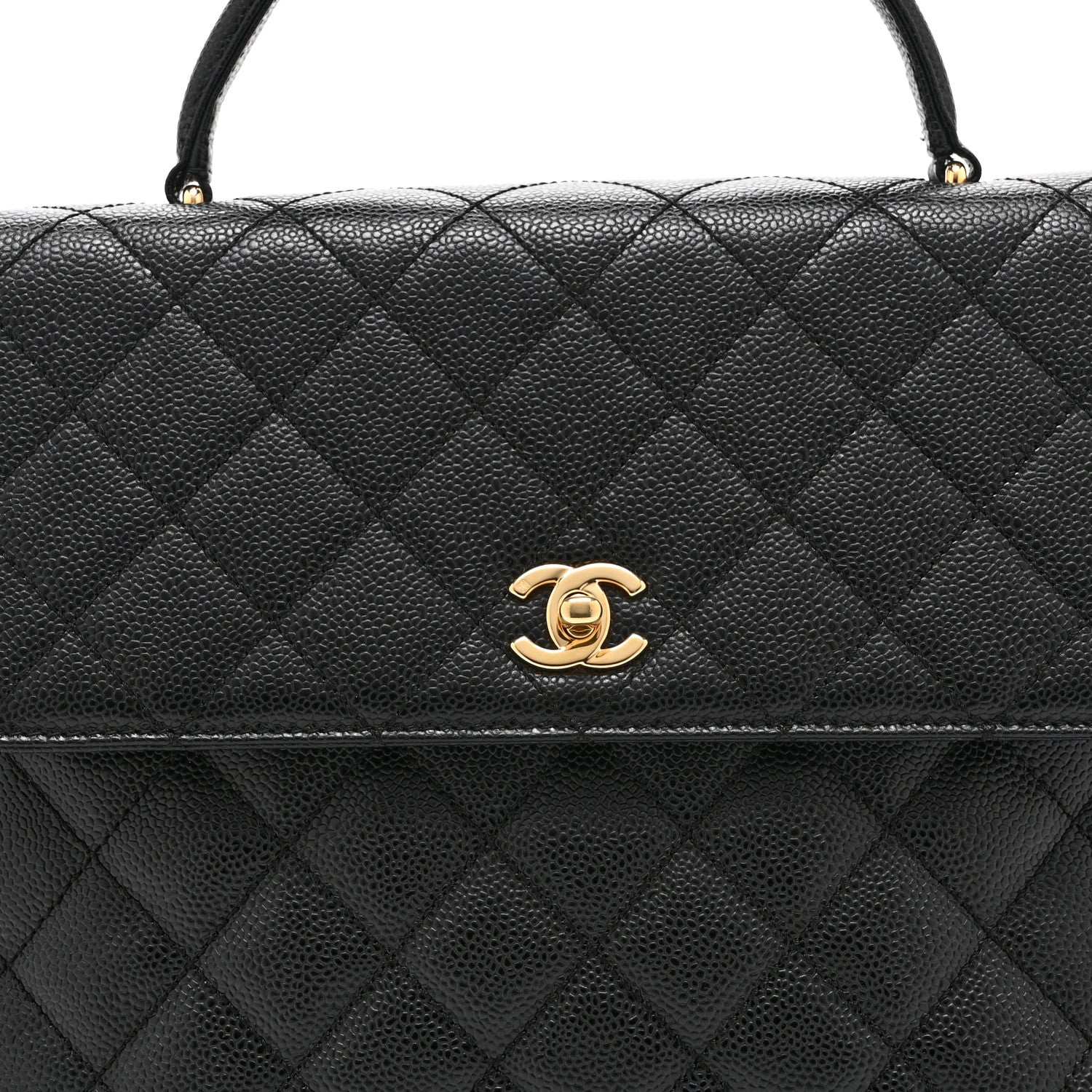 Caviar Quilted Jumbo Kelly Flap Black