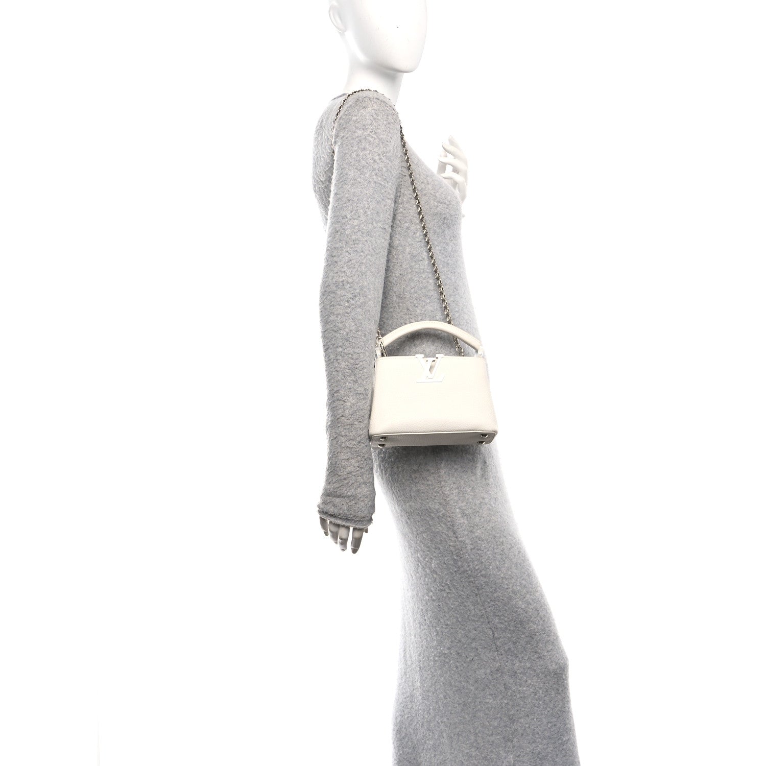 Taurillon Mini Capucines Monochrome  White