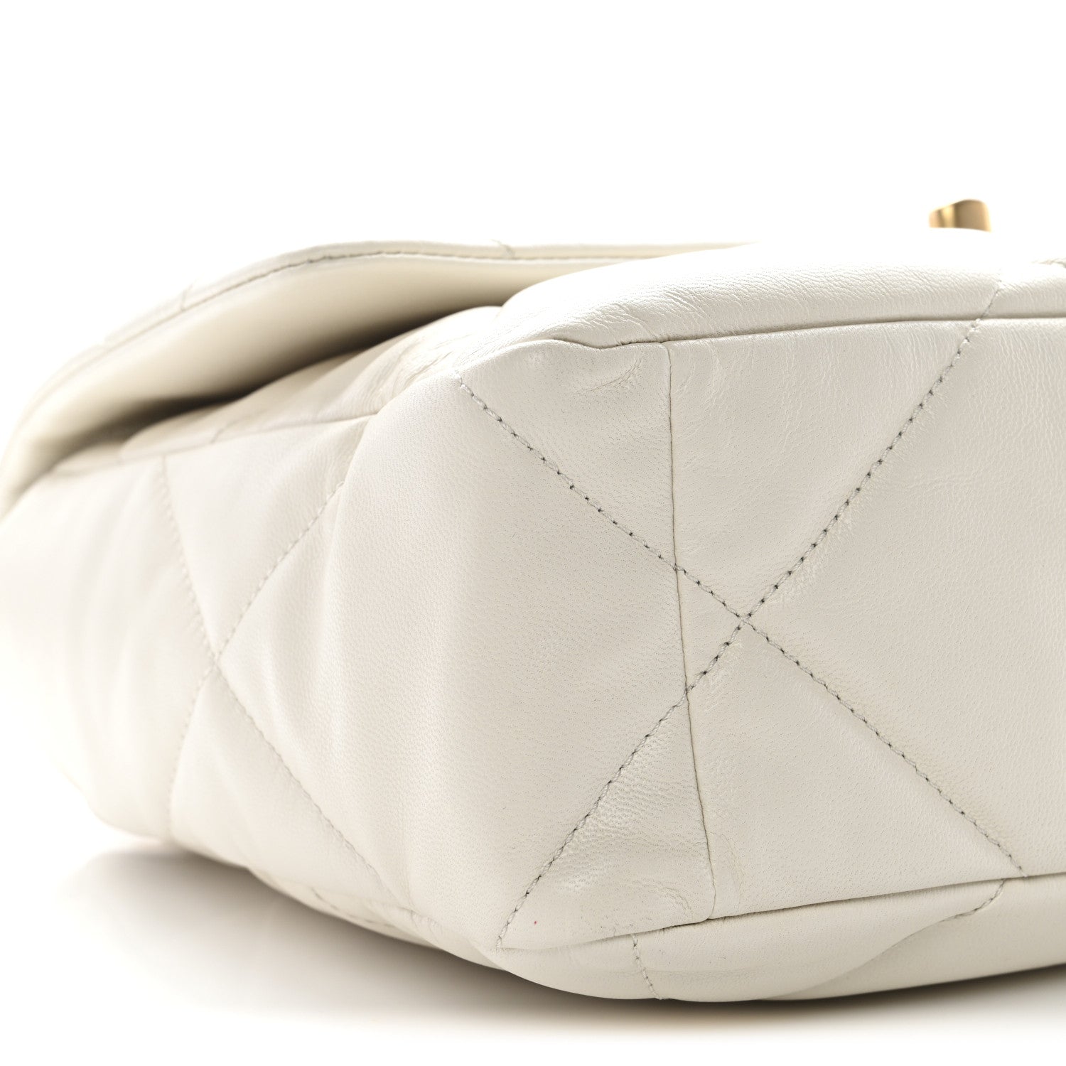 Goatskin Quilted Large Chanel 19 Flap White