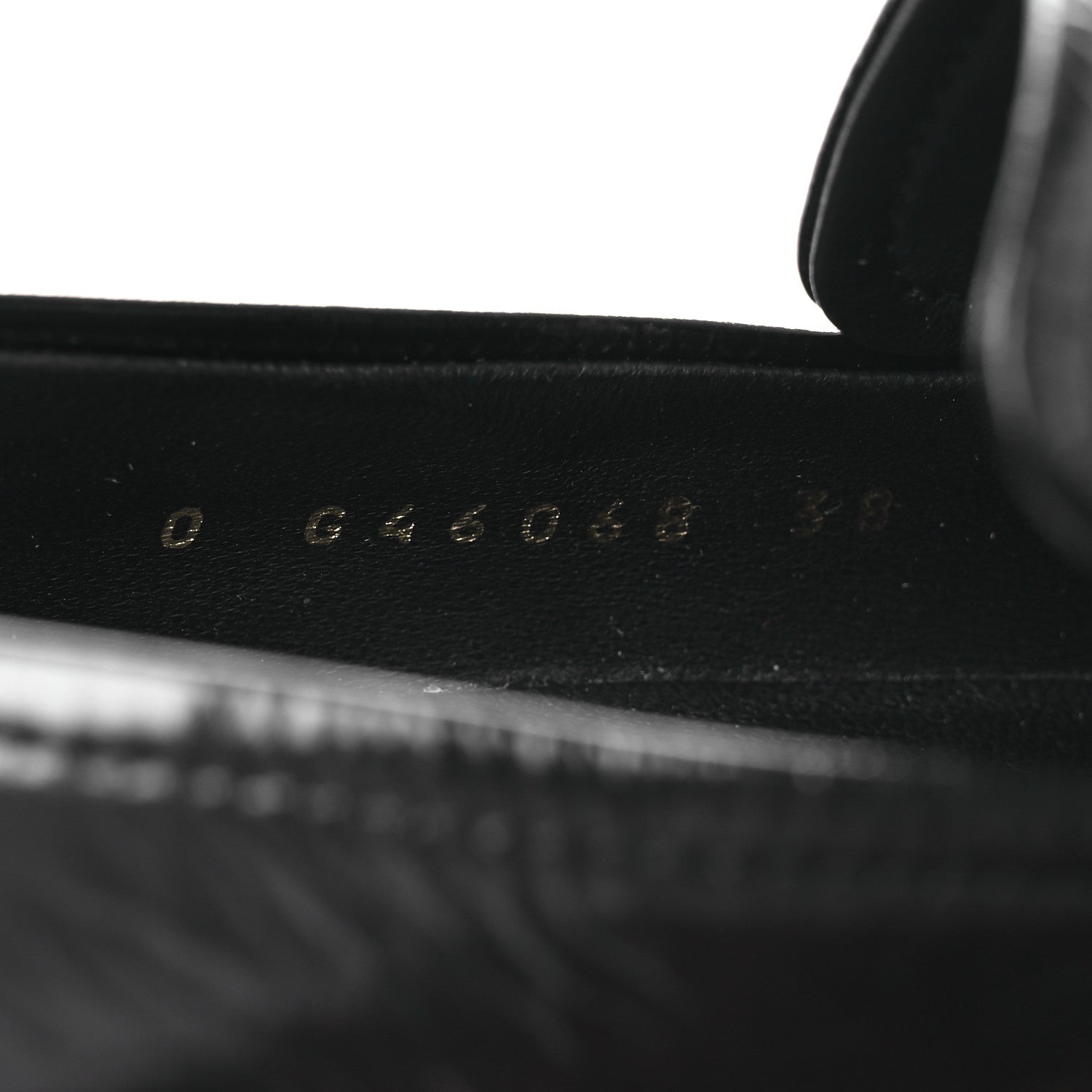 Shiny Calfskin Logo Loafers 38 Black