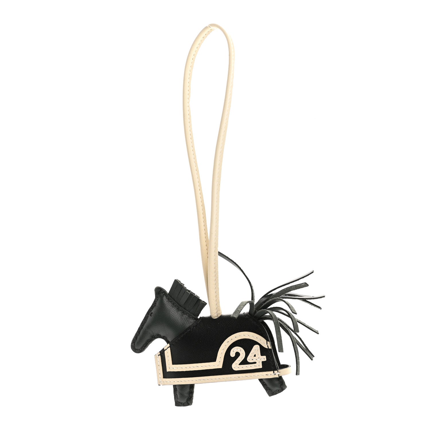 Milo Lambskin Grigri Rodeo Robeo 24 Bag Charm PM Vert Mangrove Black Craie