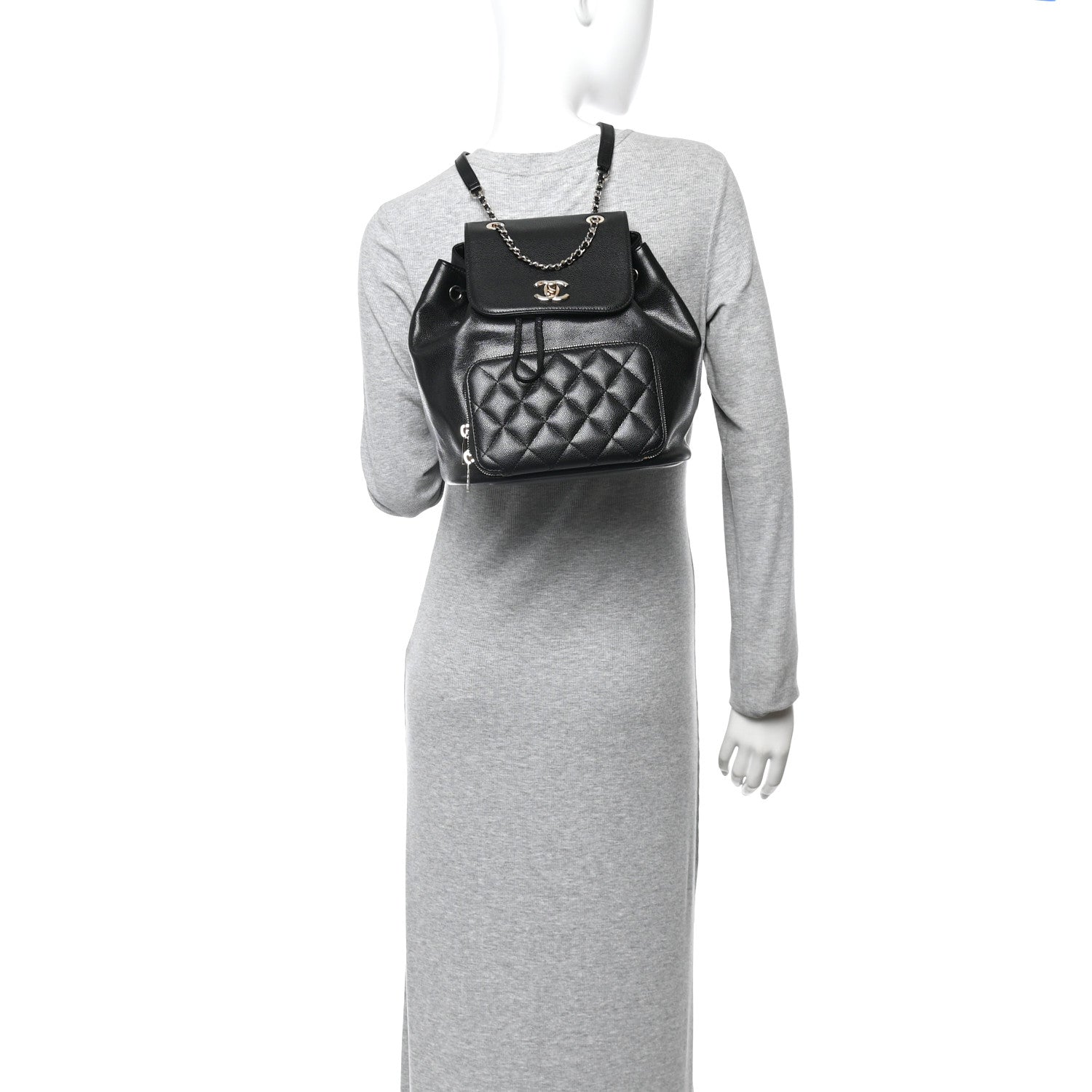Caviar Quilted Business Affinity Backpack Black