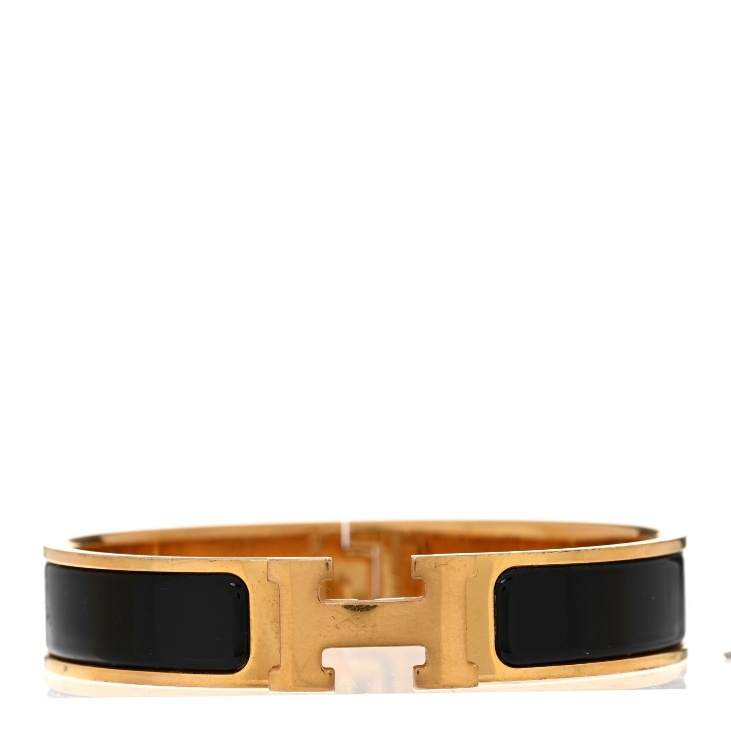 Enamel Narrow Clic Clac H Bracelet PM Black