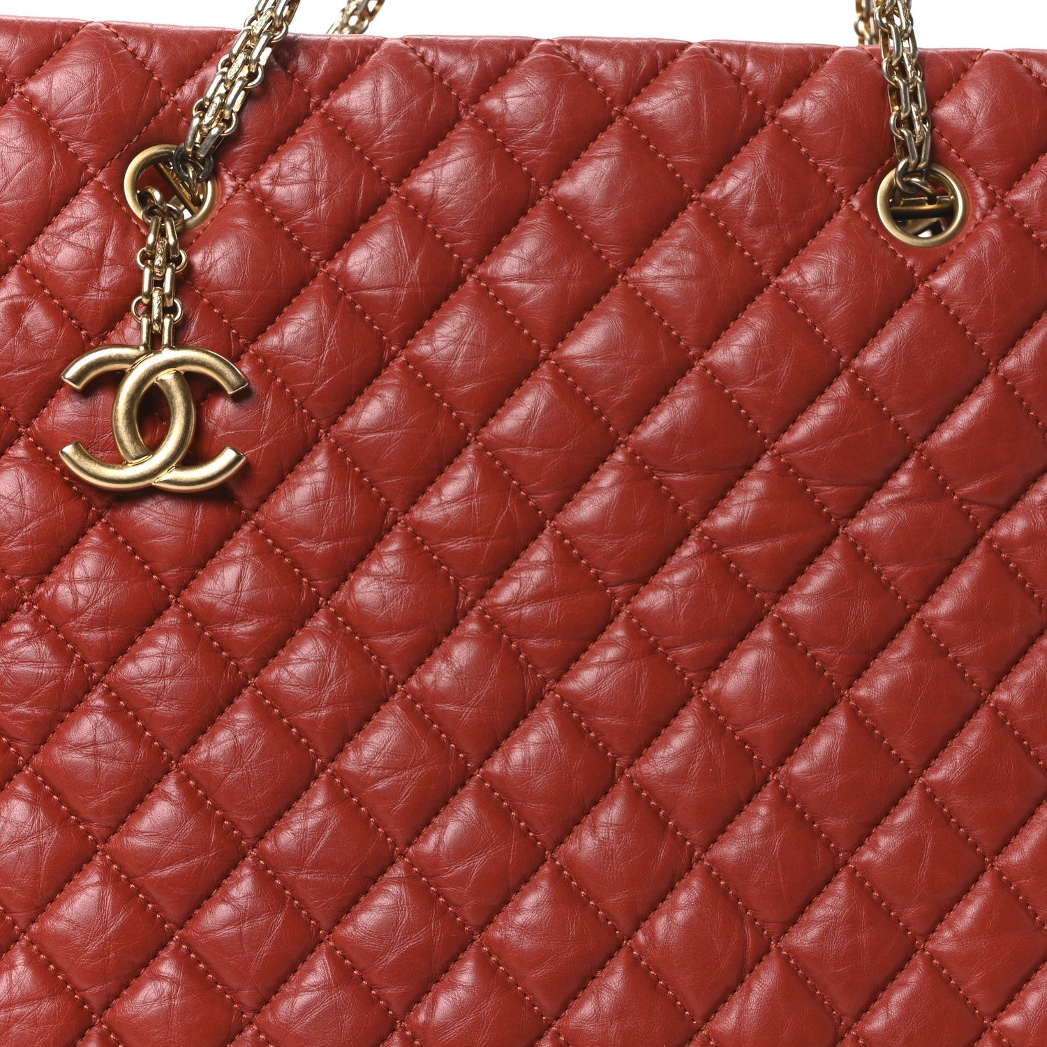 Lambskin Quilted Medium New Bubble North South Tote Red