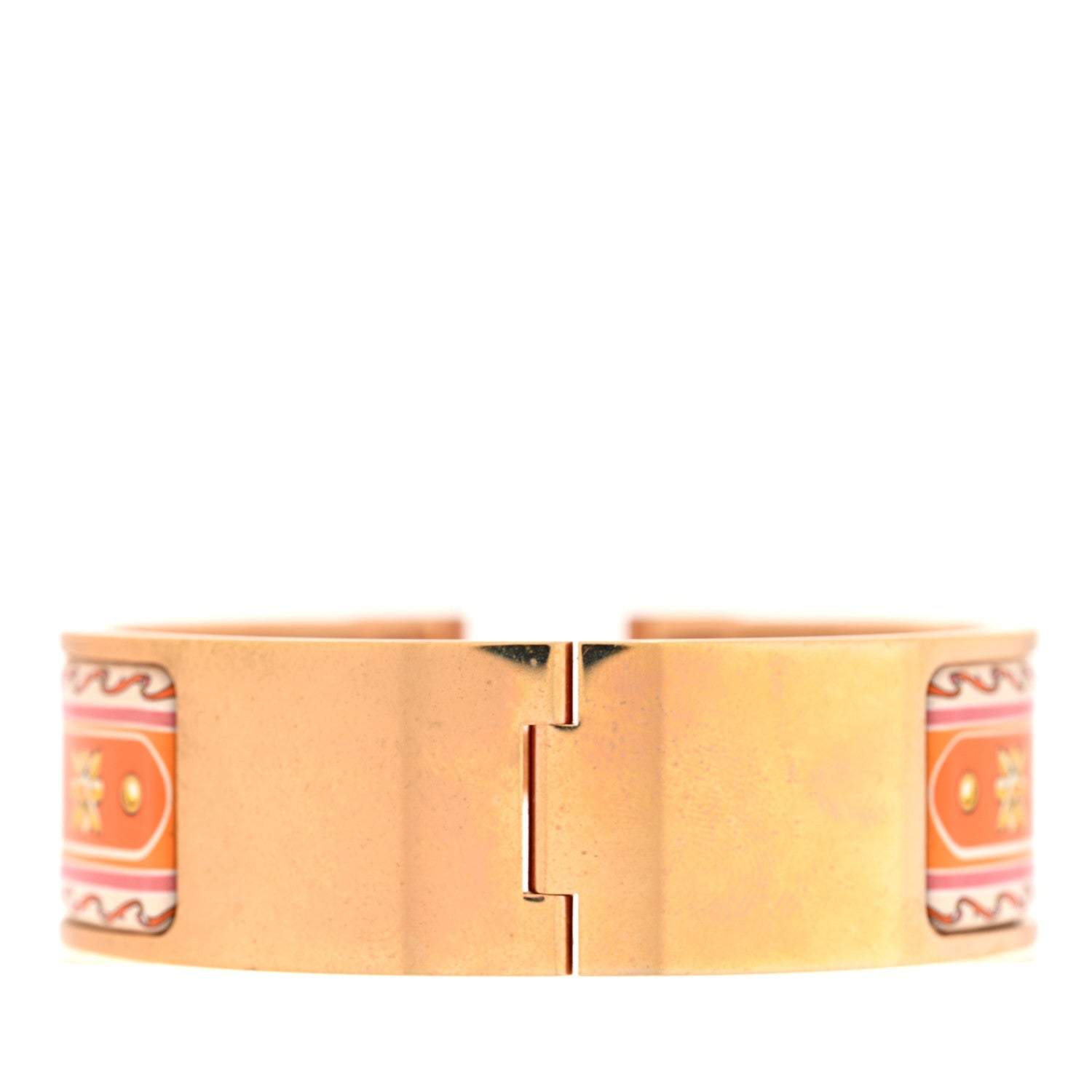 Enamel Printed Wide Les Voitures Nouvelles Clic Clac H Bracelet PM Terre Orange