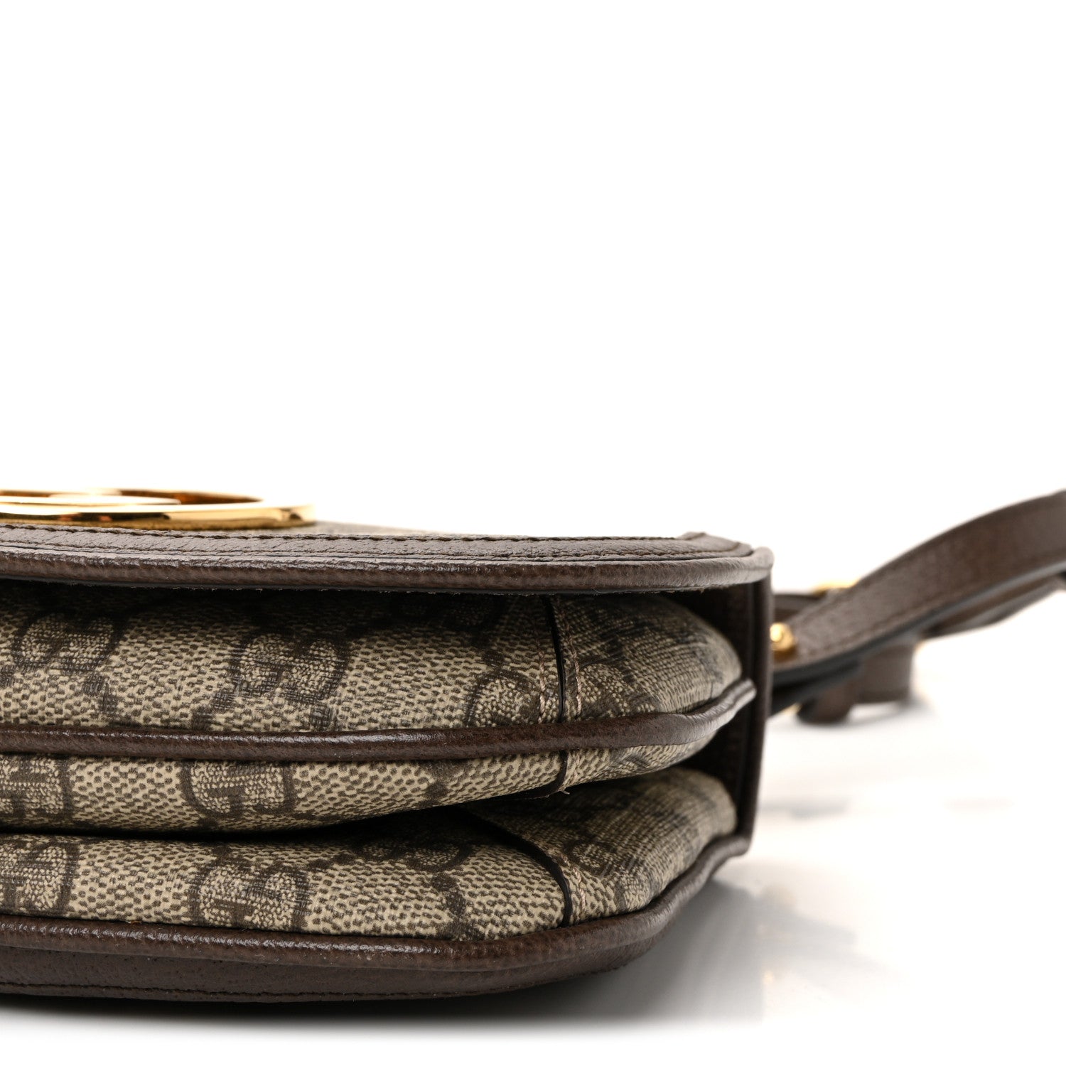 GG Supreme Monogram Textured Dollar Calfskin Mini Blondie Chain Shoulder Flap Bag Beige Ebony New Acero