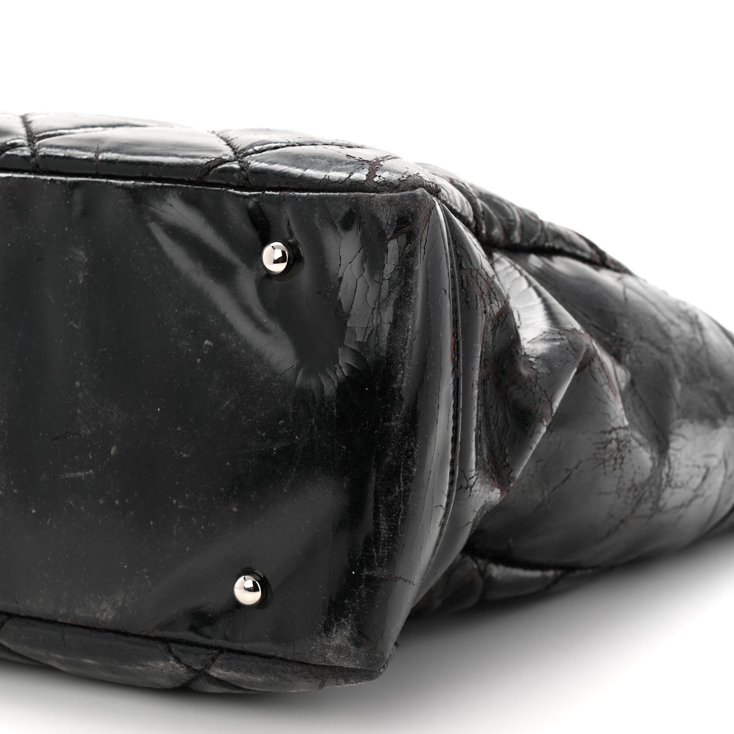 Vinyl Quilted Large Paris Biarritz Tote Black