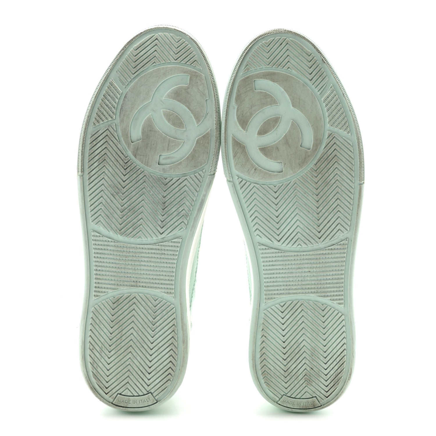 Cotton Sneakers 38.5 Light Turquoise White