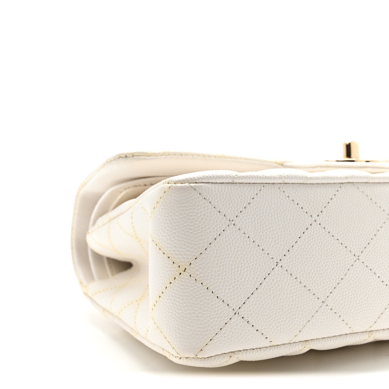 Caviar Quilted Small Double Flap White