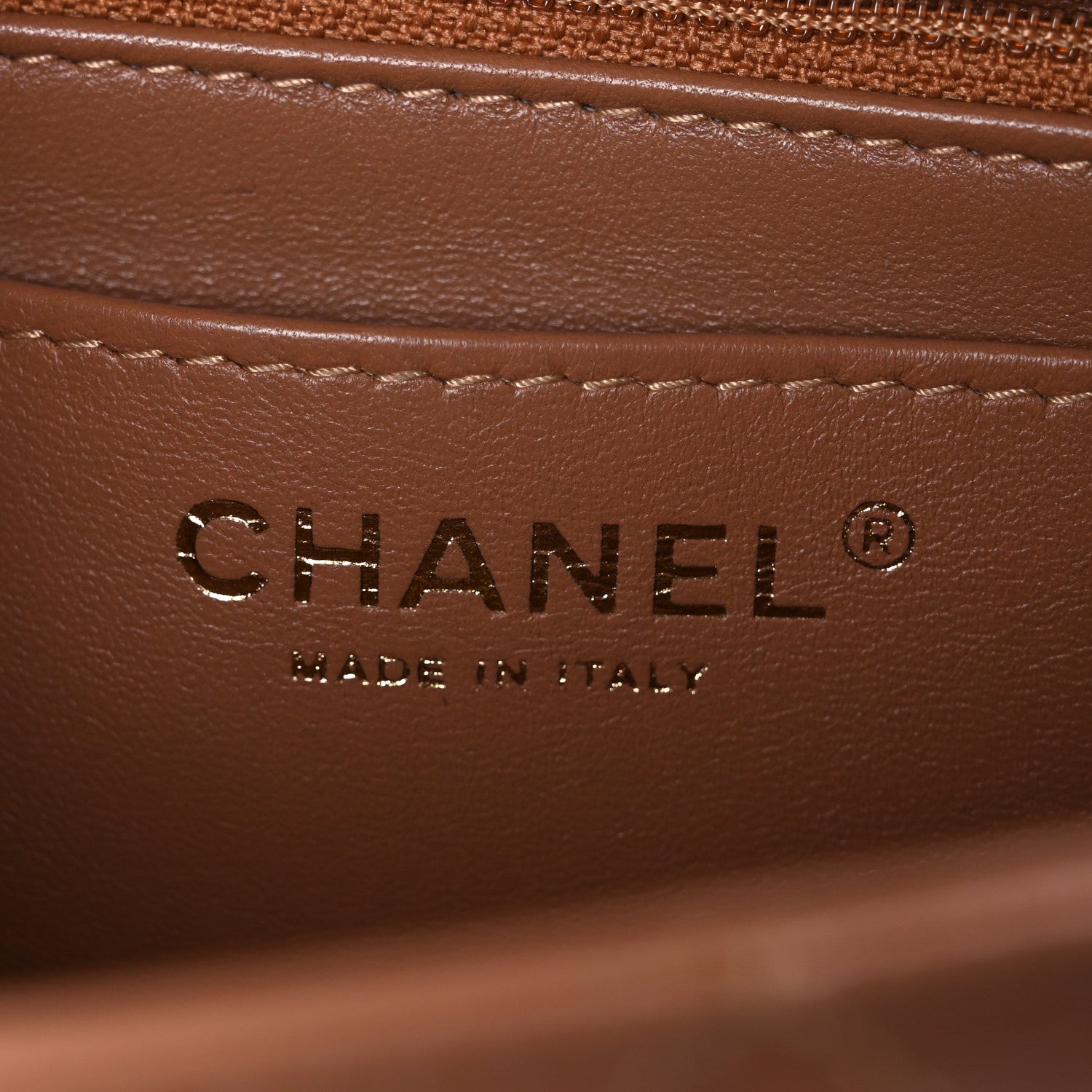 Lambskin Quilted Mini Rectangular Flap Brown