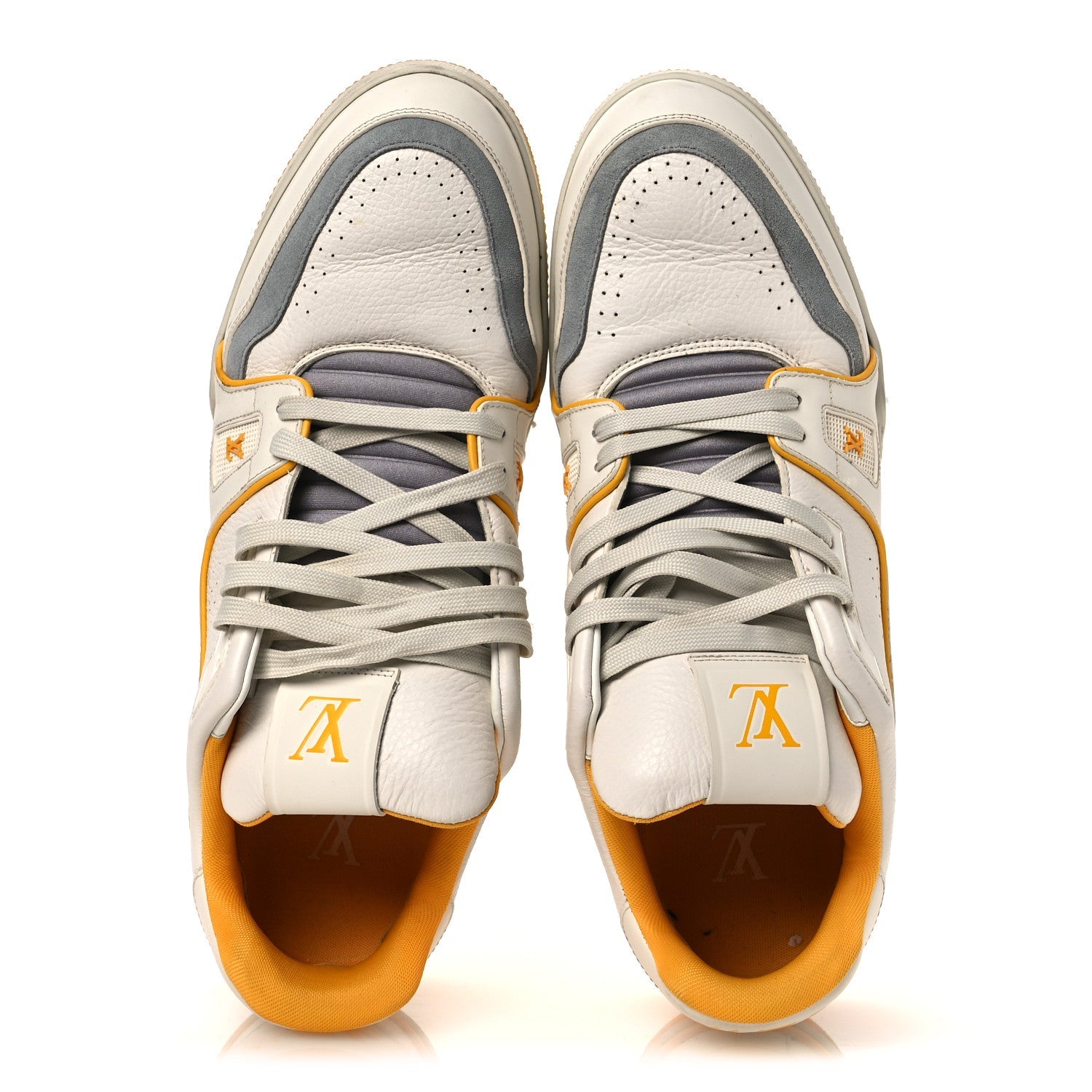 Calfskin LV Trainer Sneakers 11 Yellow