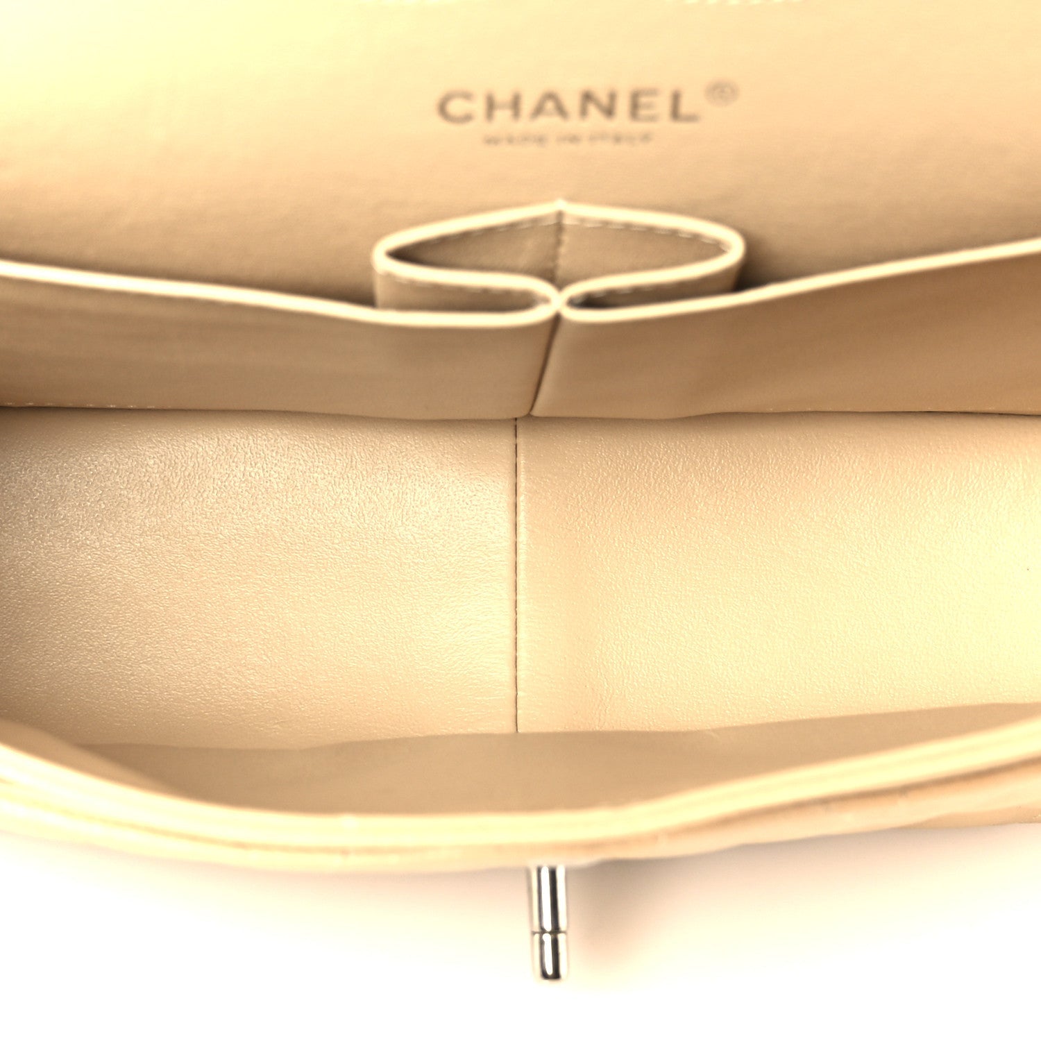 Caviar Quilted Jumbo Double Flap Beige