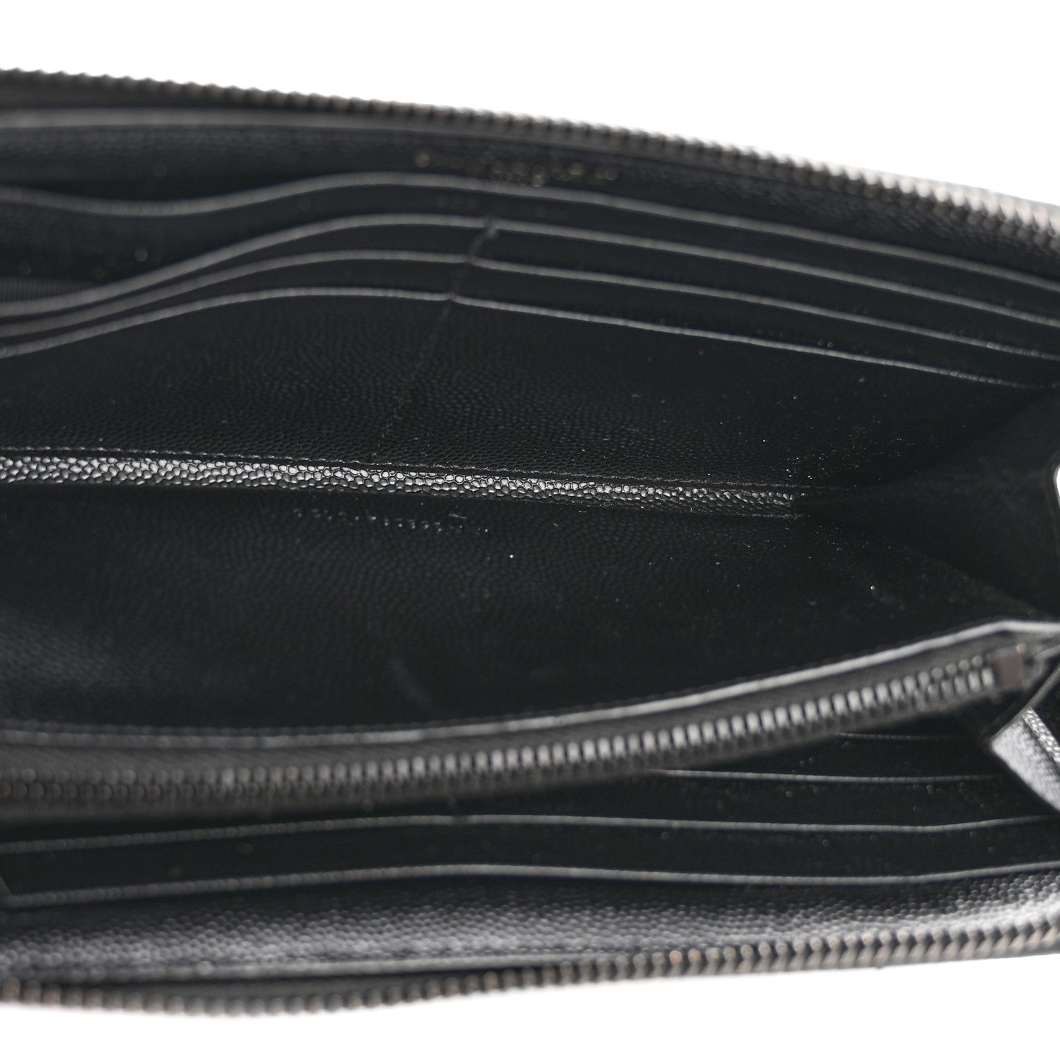 Grain De Poudre Matelasse Chevron Monogram Monochrome Zip Around Wallet Black