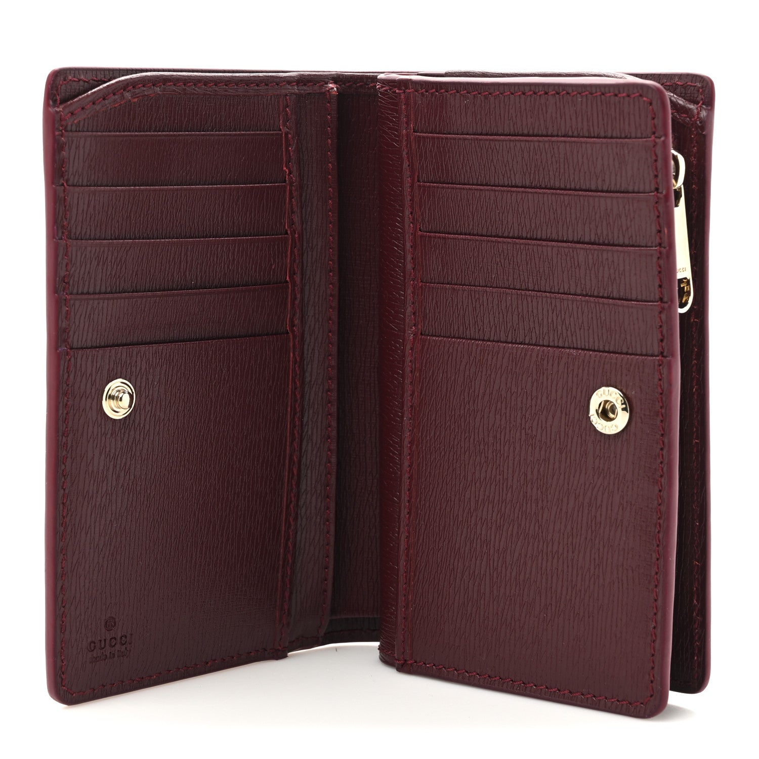 Calfskin Script Card Case Wallet Rosso Ancora Red