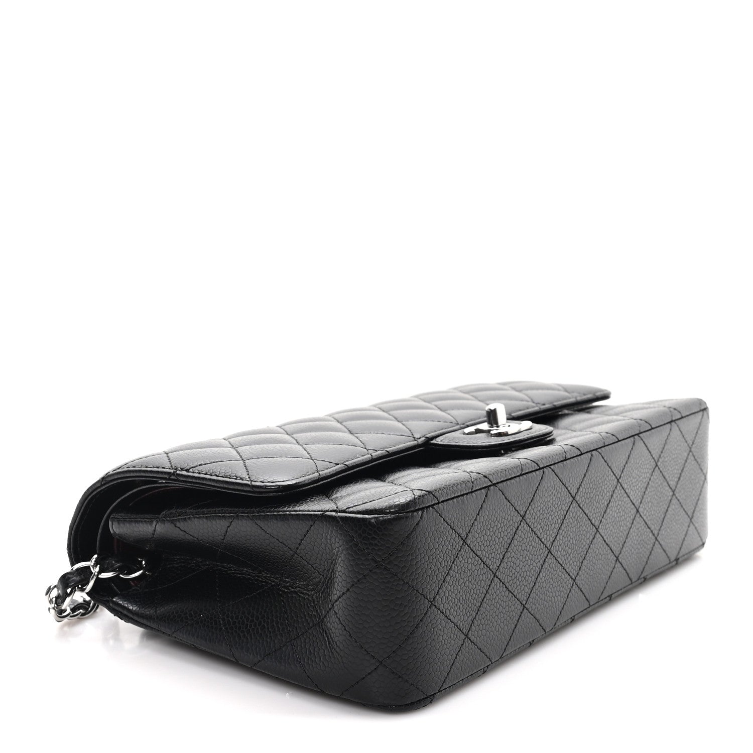 Caviar Quilted Medium Double Flap Black