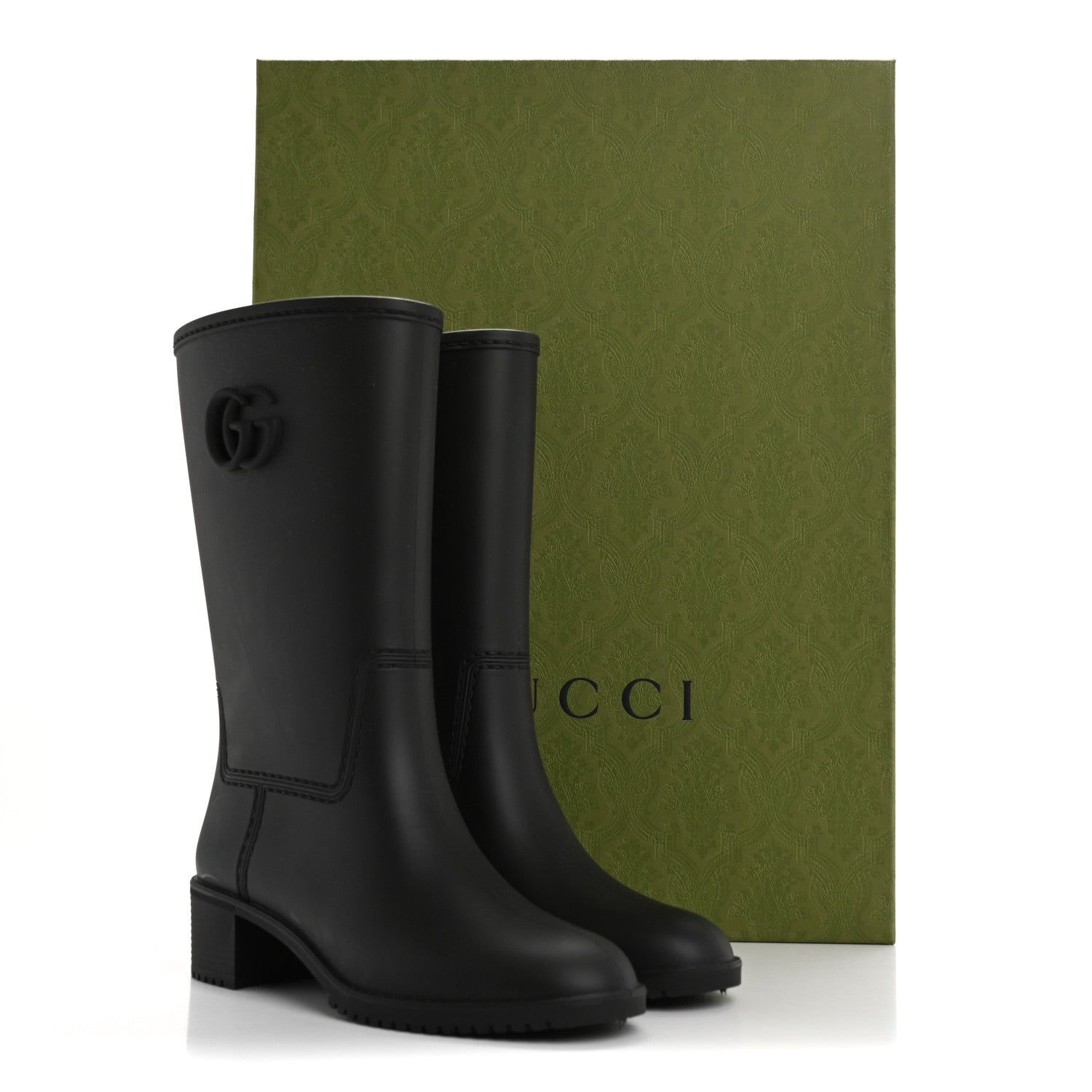 Rubber Double G Womens Rain Boots 37 Black