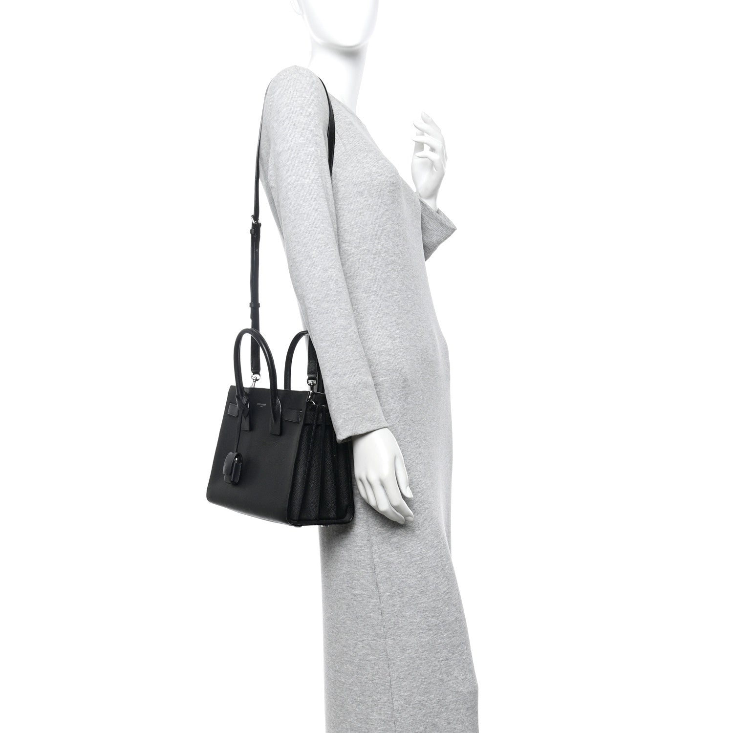 Grained Calfskin Baby Sac De Jour Black