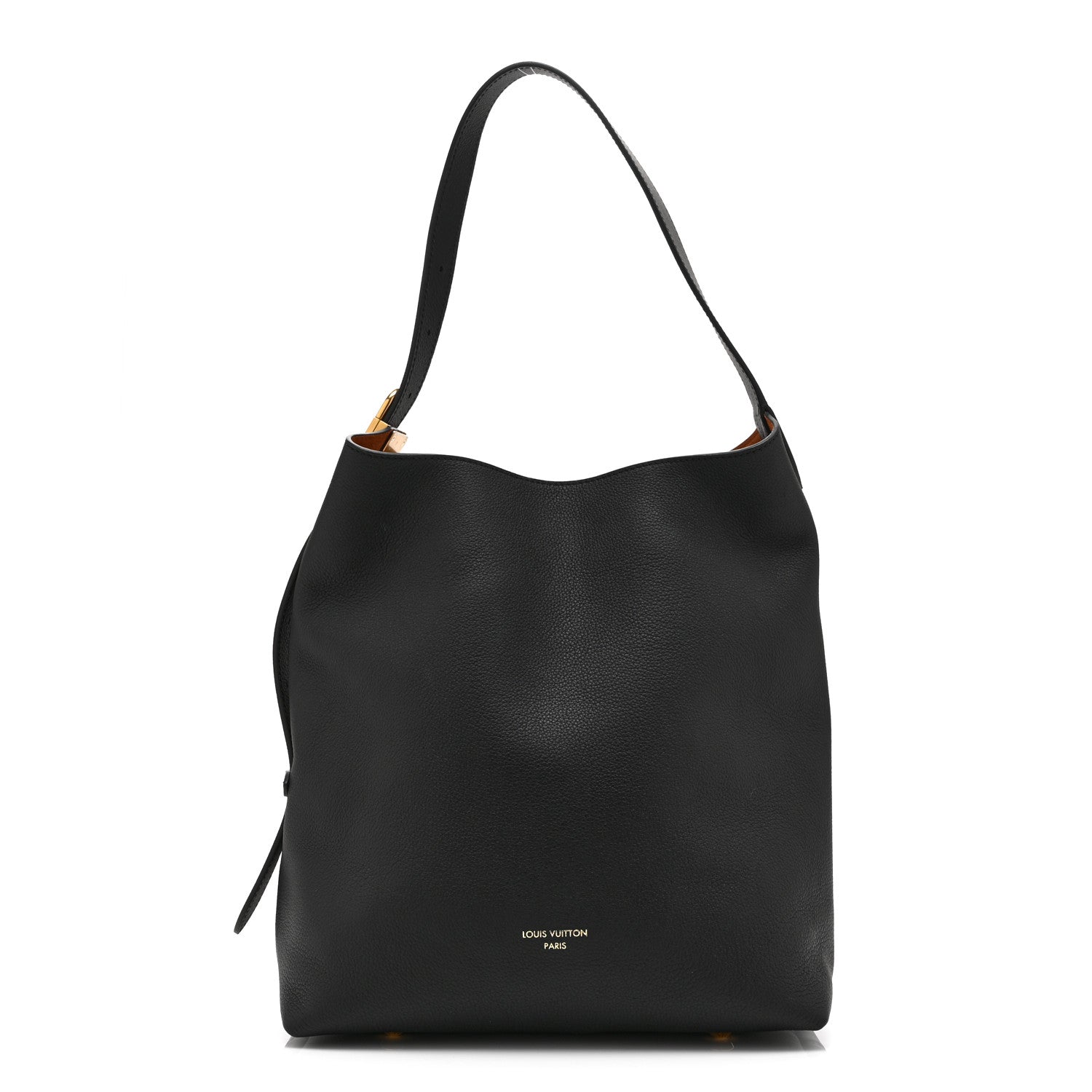 Grained Calfskin Low Key Hobo MM Black