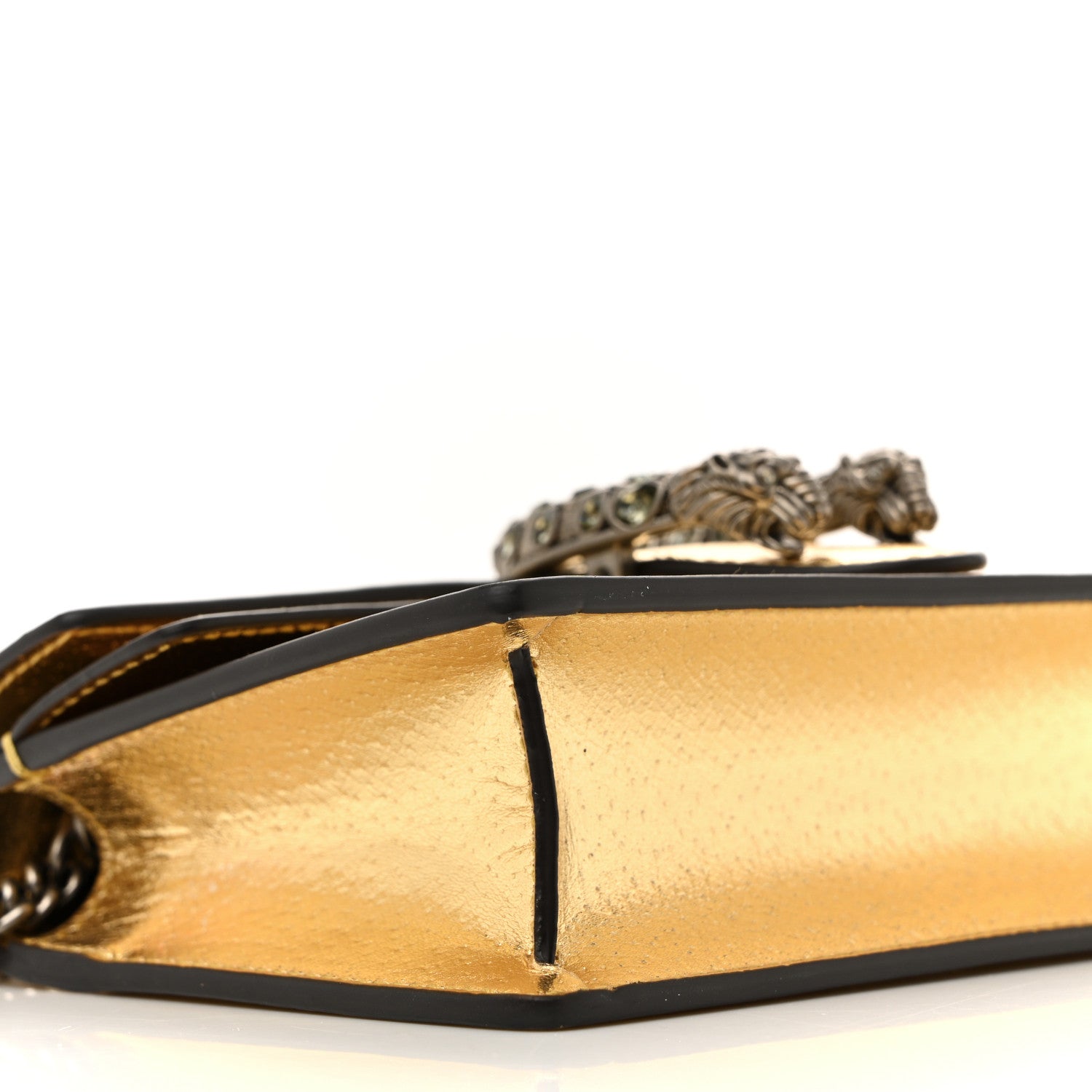 Metallic Calfskin Super Mini Dionysus Shoulder Bag Gold