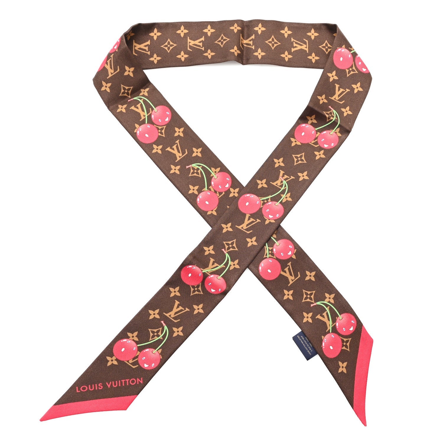 LV X TM Silk Monogram Cerises Bandeau Brown