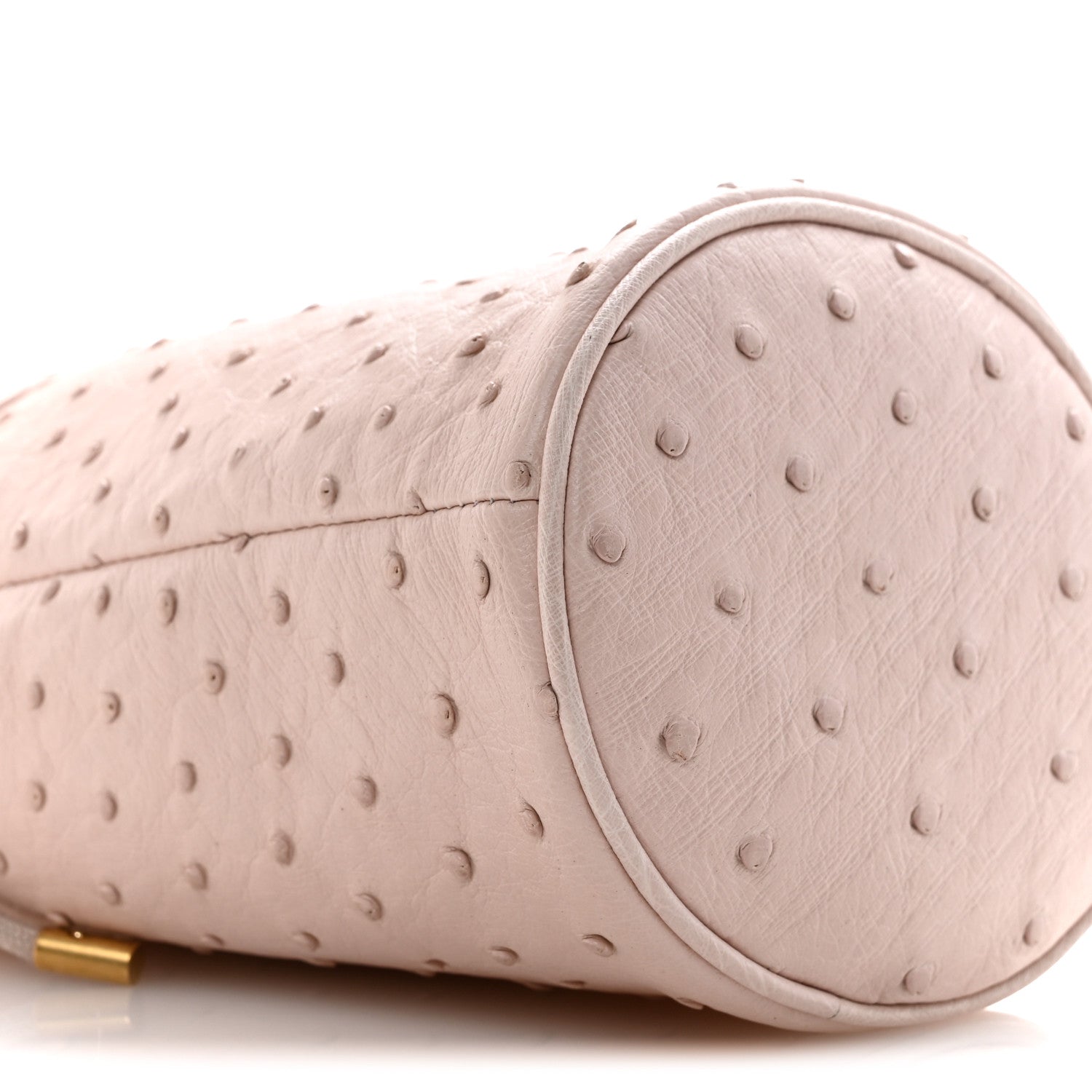 Ostrich Mini GG Marmont 2.0 Bucket Bag Light Pink