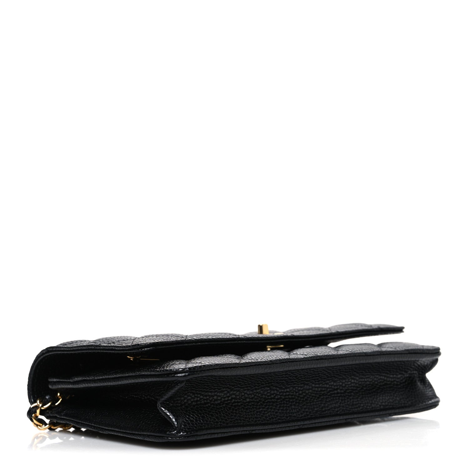 Caviar Quilted CC Turnlock Wallet On Chain WOC Black