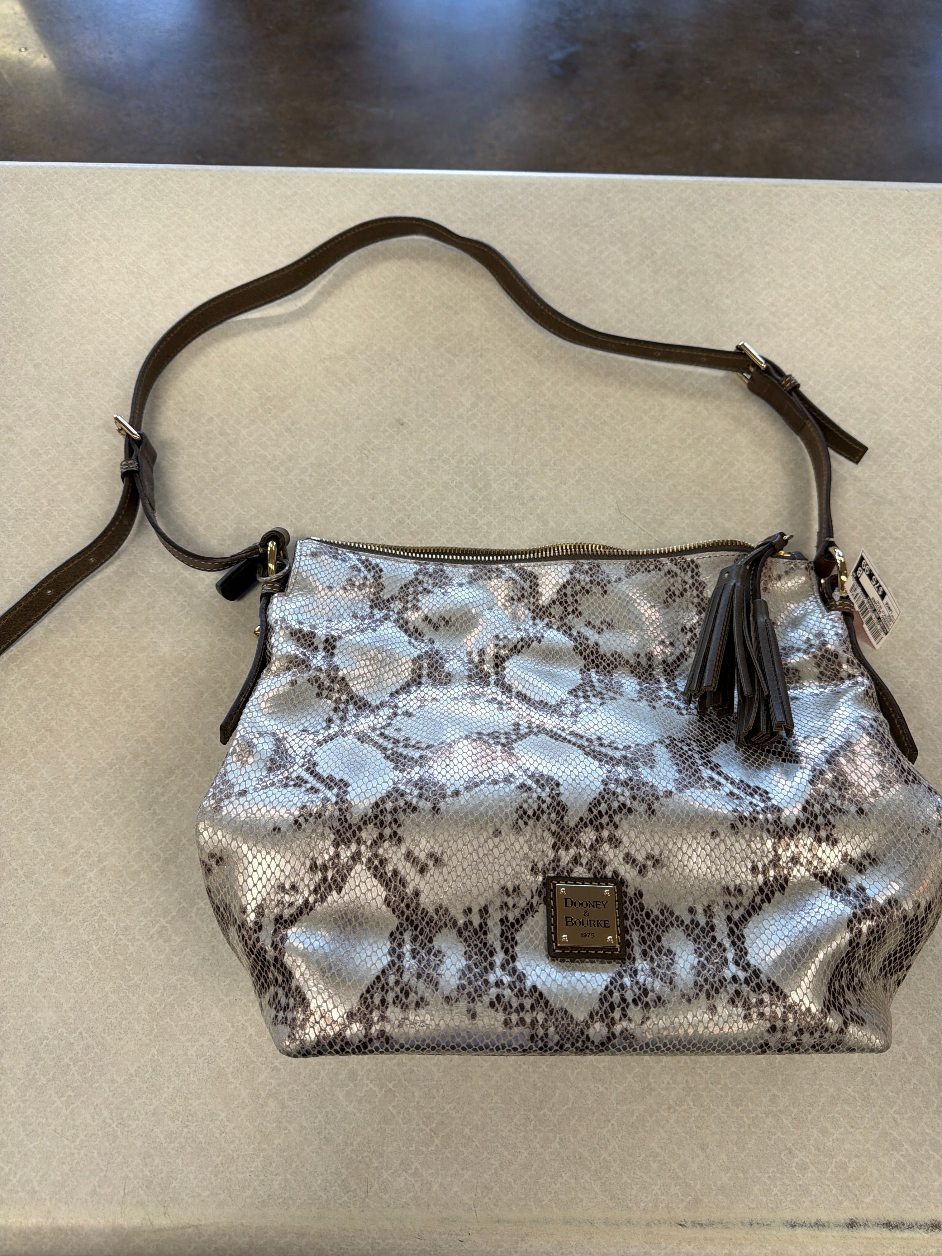 Handbag Designer By Dooney And Bourke In Snakeskin Print, Size:Large