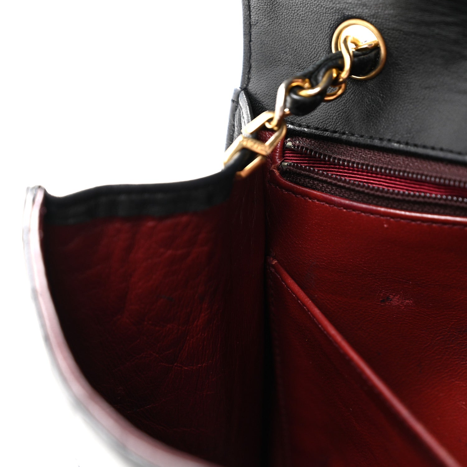 Lambskin Quilted Envelope Flap Black