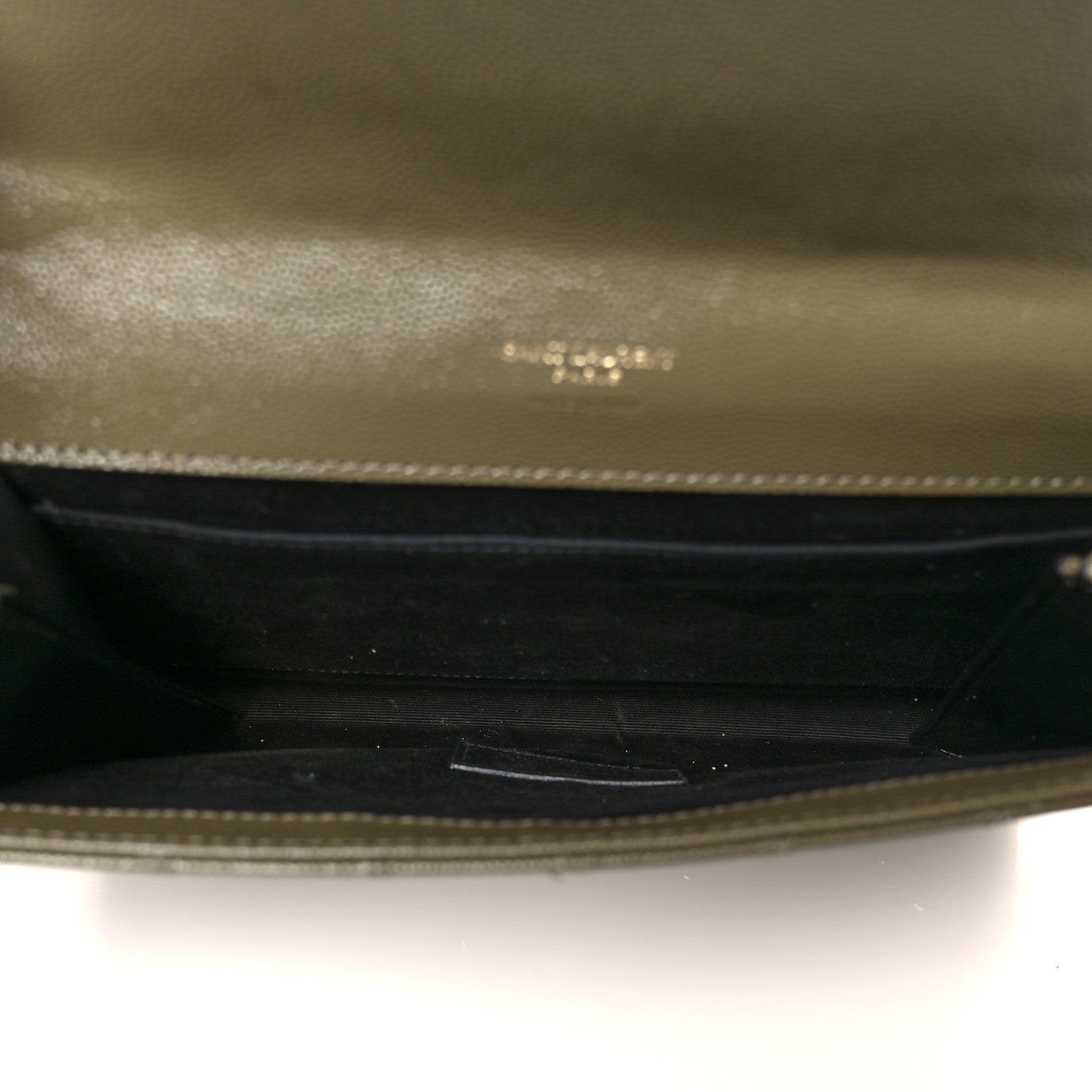 Grain De Poudre Textured Mixed Matelasse Triquilt Monogram Clutch Vert Kaki