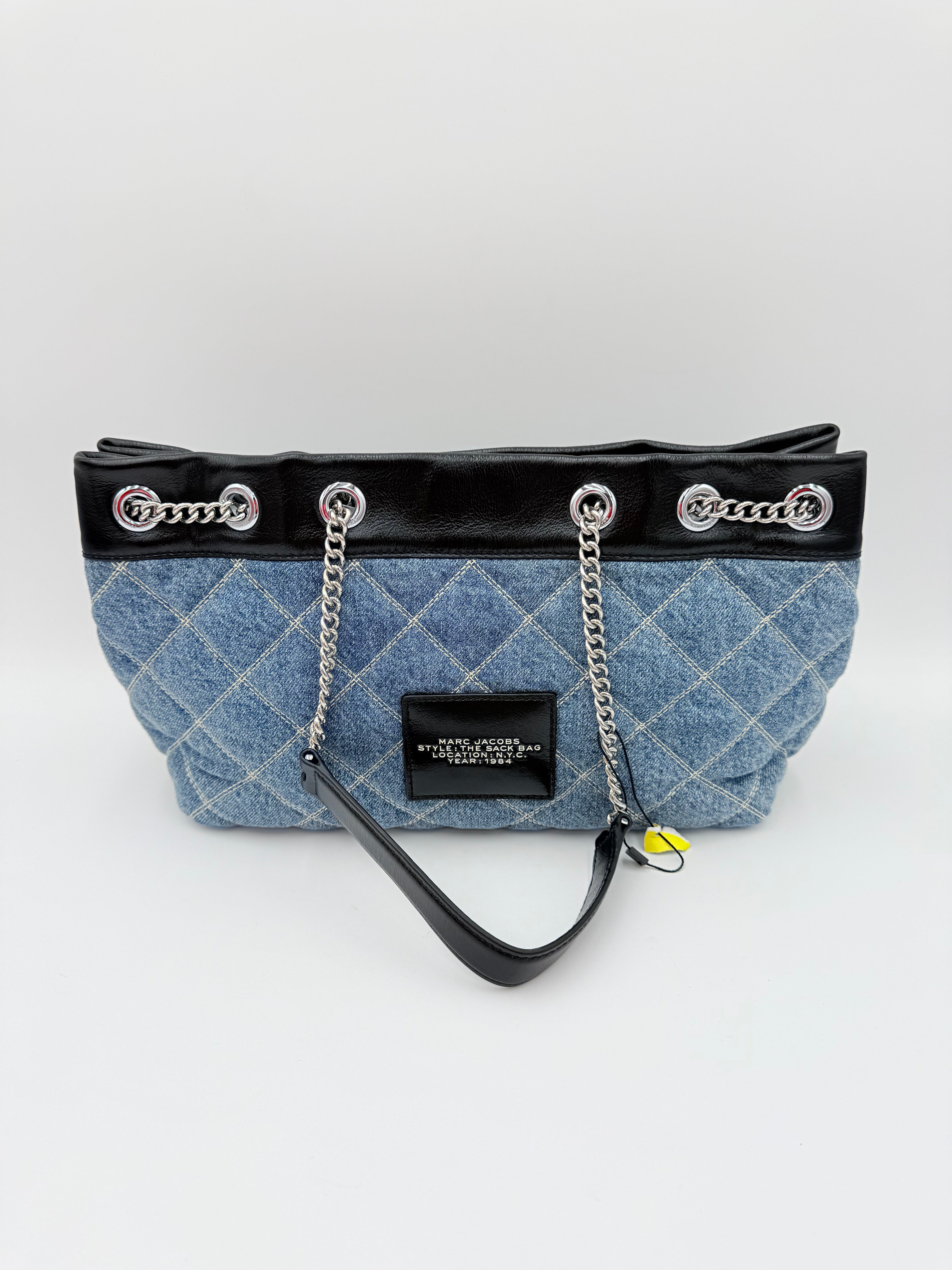 Handbag Luxury Designer By Marc Jacobs In Blue Denim, Size:Medium
