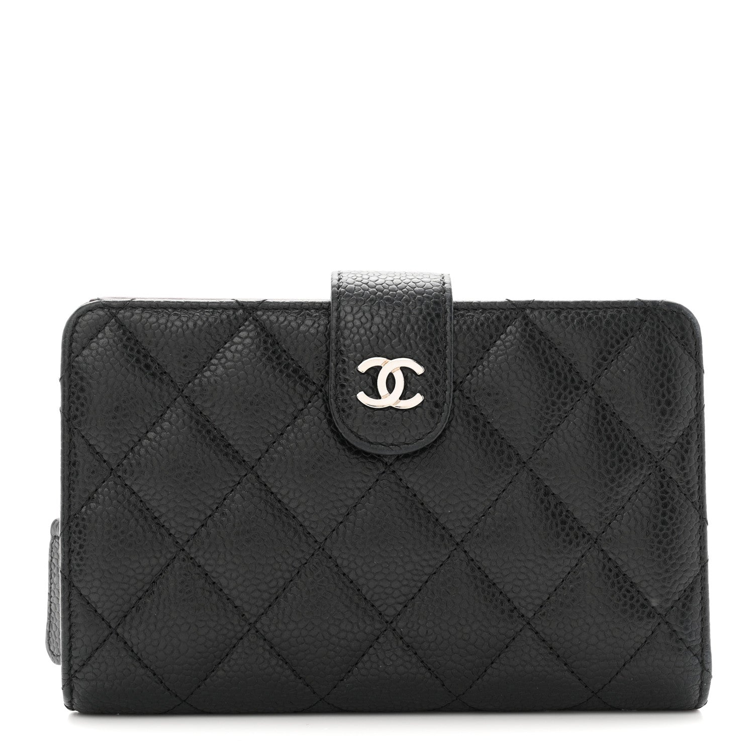 Caviar Quilted CC French Wallet Black