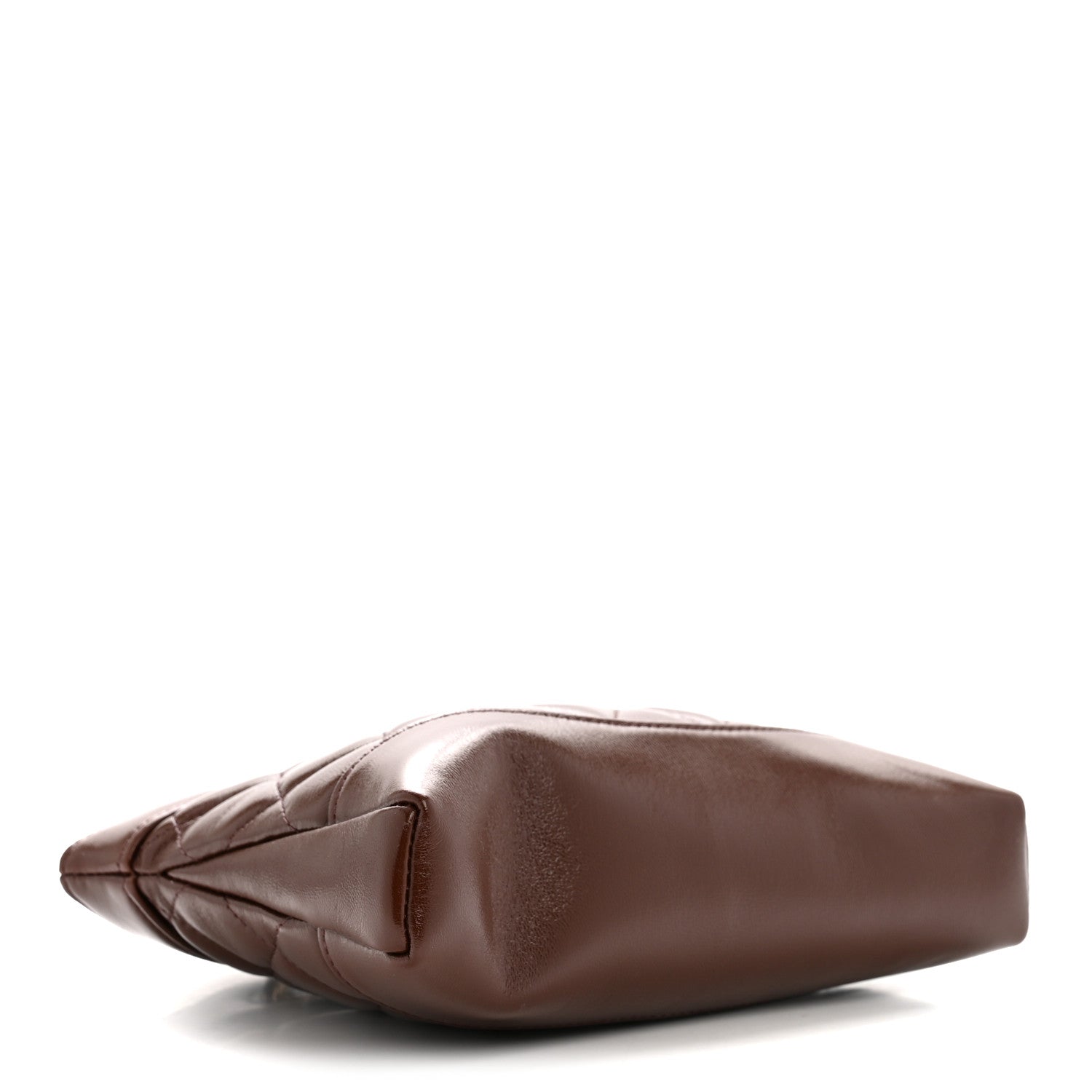 Shiny Crumpled Calfskin Quilted Nano 31 Shopping Bag Brown