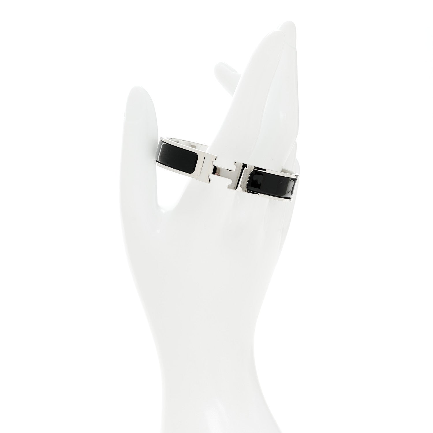 Enamel Narrow Clic Clac H Bracelet PM Black