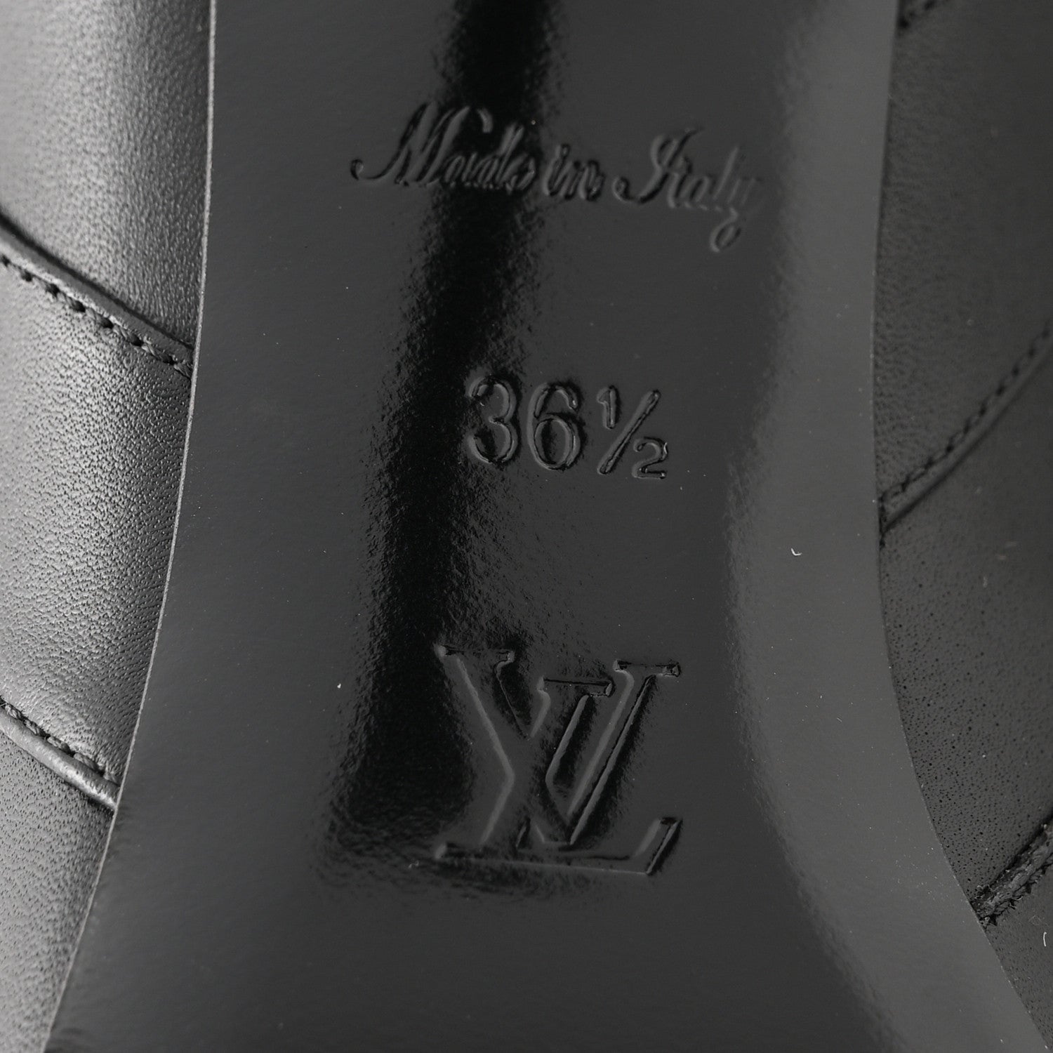 Calfskin Sparkle Ankle Boot 36.5 Black