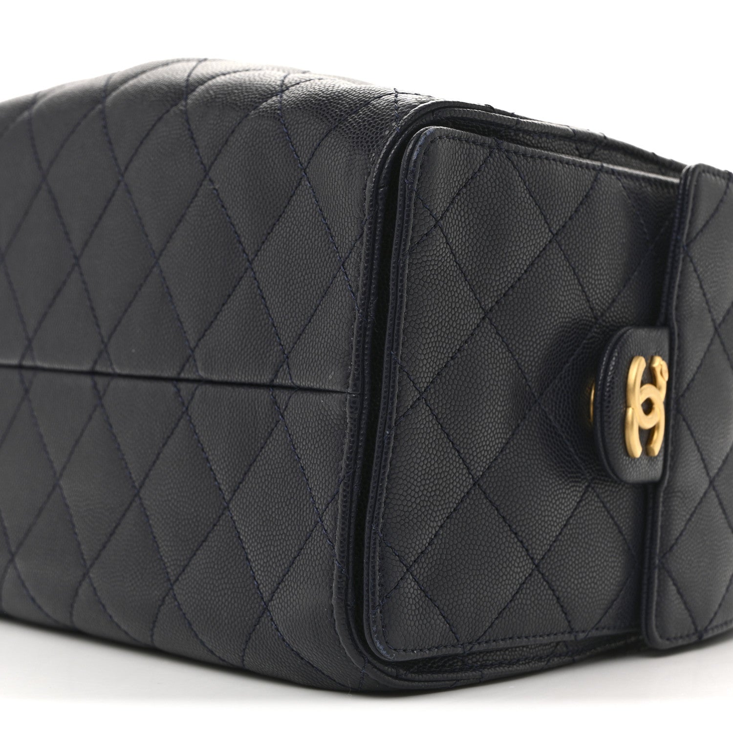 Caviar Quilted Small Chanel 25 Handbag Dark Navy