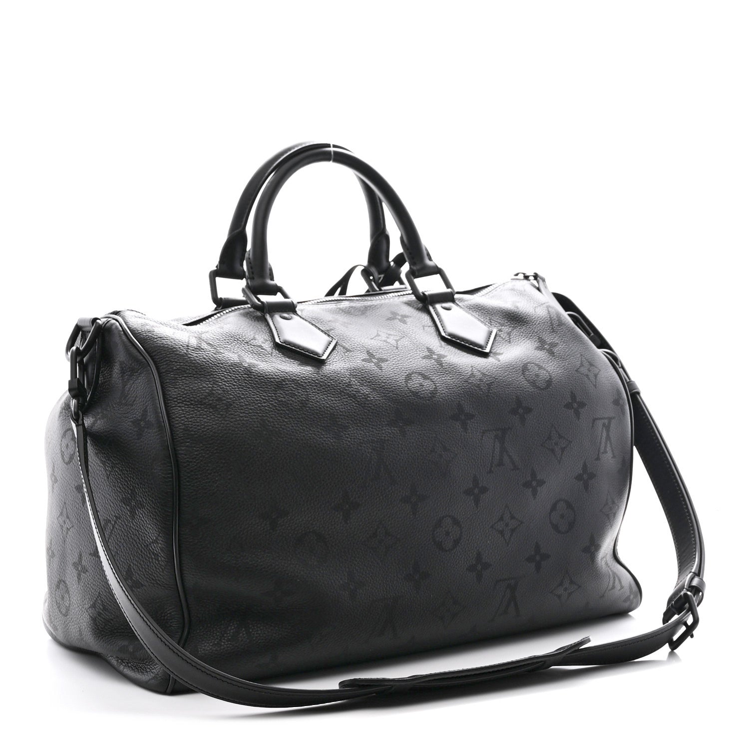 Calfskin Monogram Speedy P9 Bandouliere 40 Ultra Black