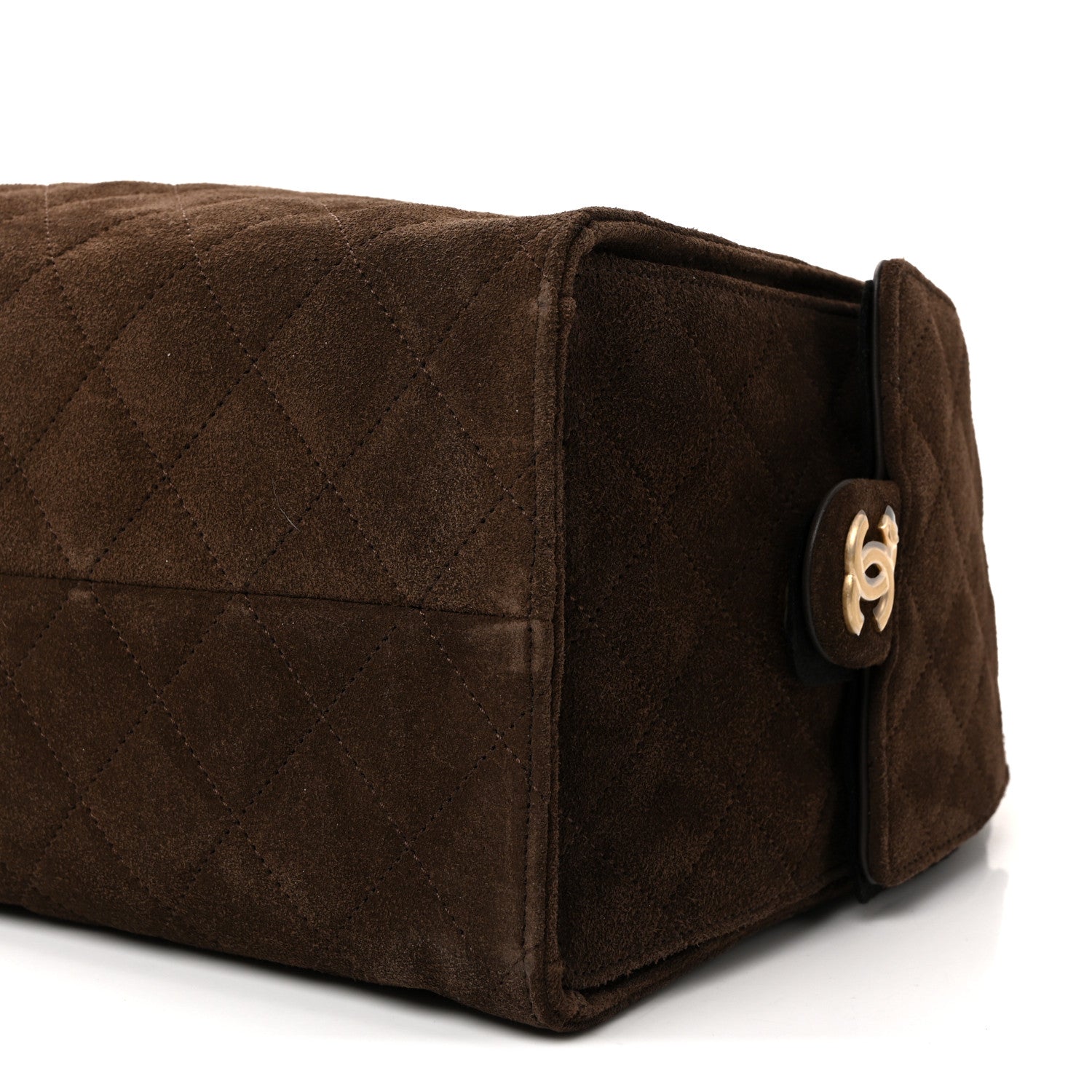 Suede Quilted Medium Chanel 25 Handbag Dark Brown