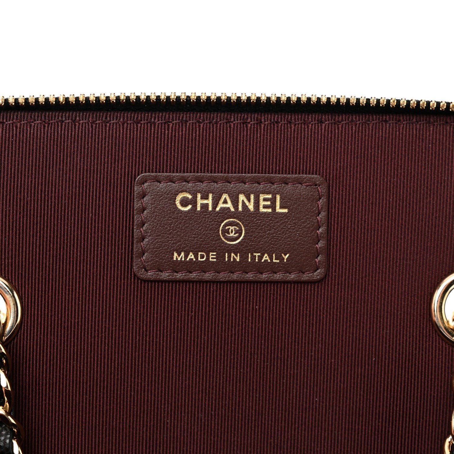 Caviar Quilted Small Vanity Case With Chain Black