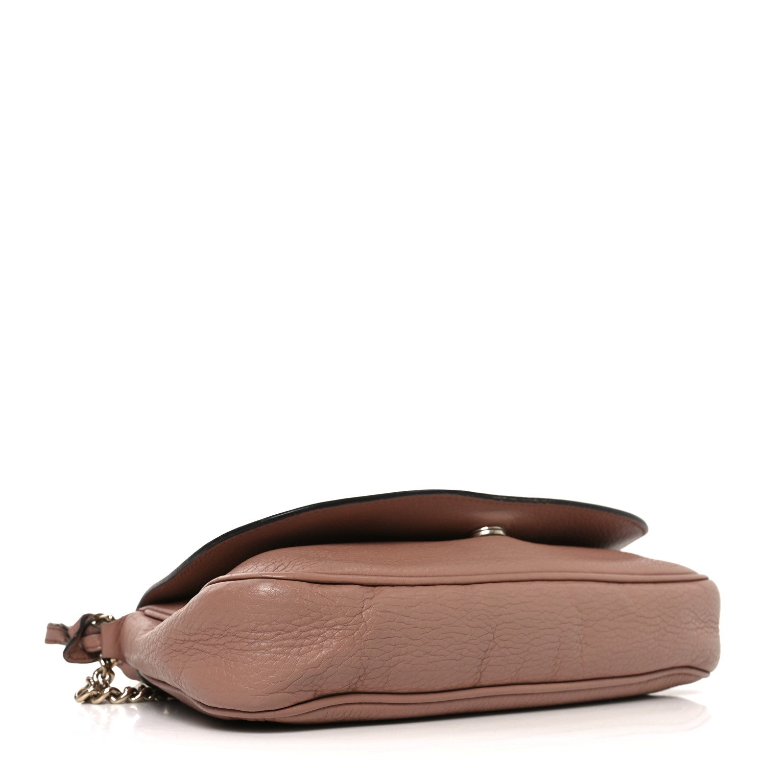 Pebbled Calfskin Medium Soho Flap Crossbody Pale Pink